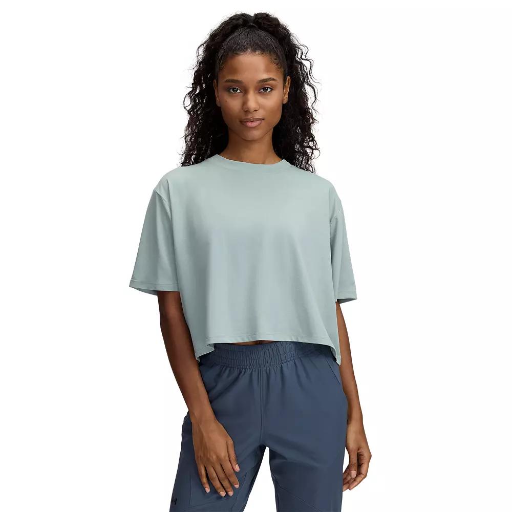 Women's Under Armour Rival Short Sleeve Cropped Tee, Size: Small, White Product Image