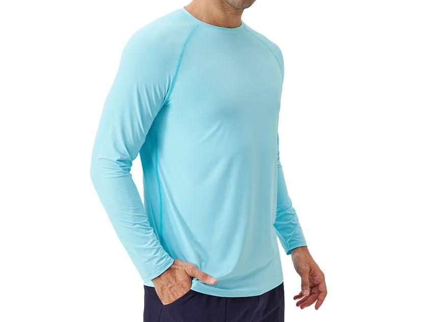 Long-Sleeve Round Neck Plain Sport T-Shirt Product Image
