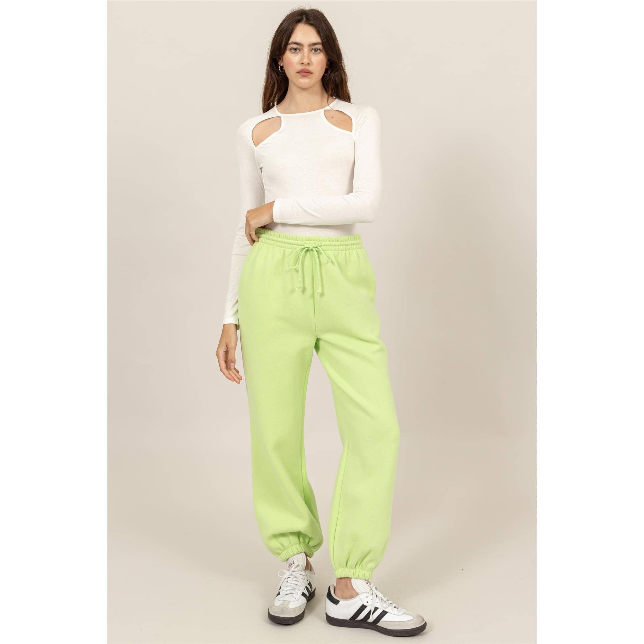 Lime French Terry Joggers Product Image
