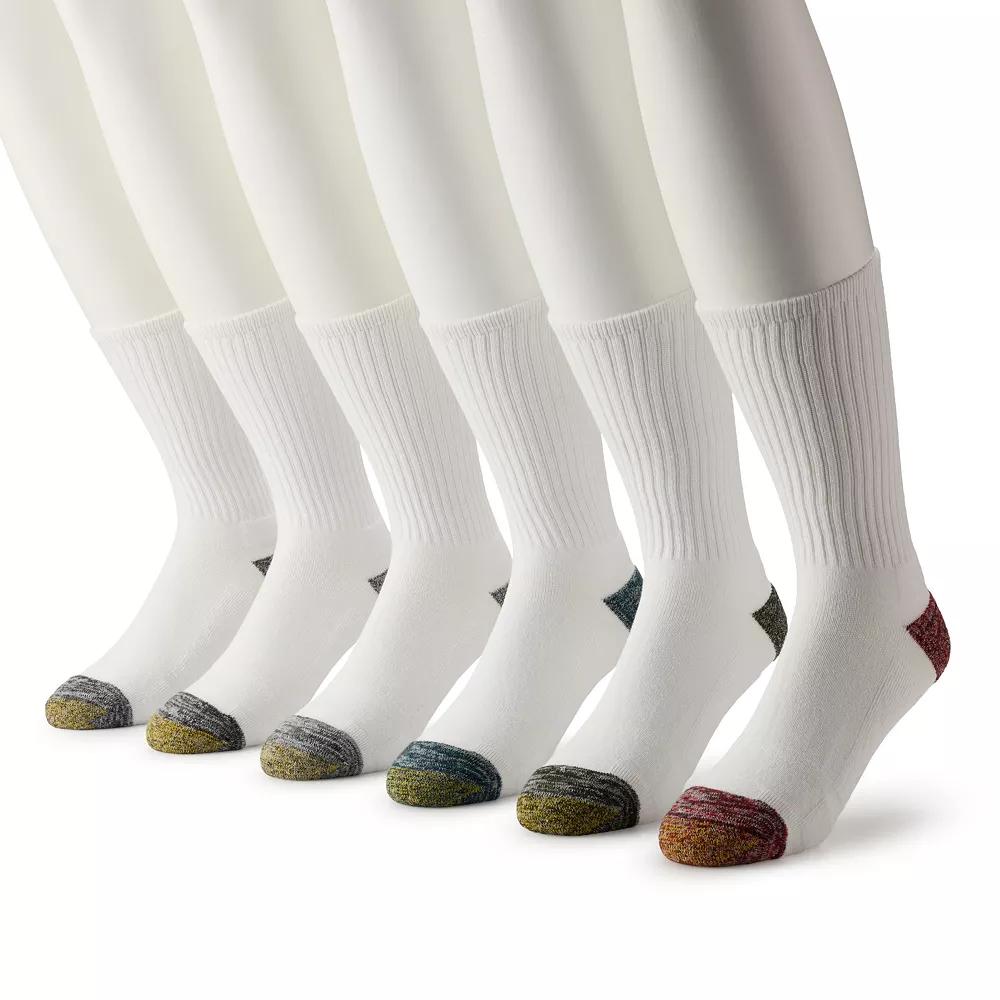 Men's GOLDTOE® 6-Pack Athletic FIT TEC Cushion Crew Socks,  Product Image