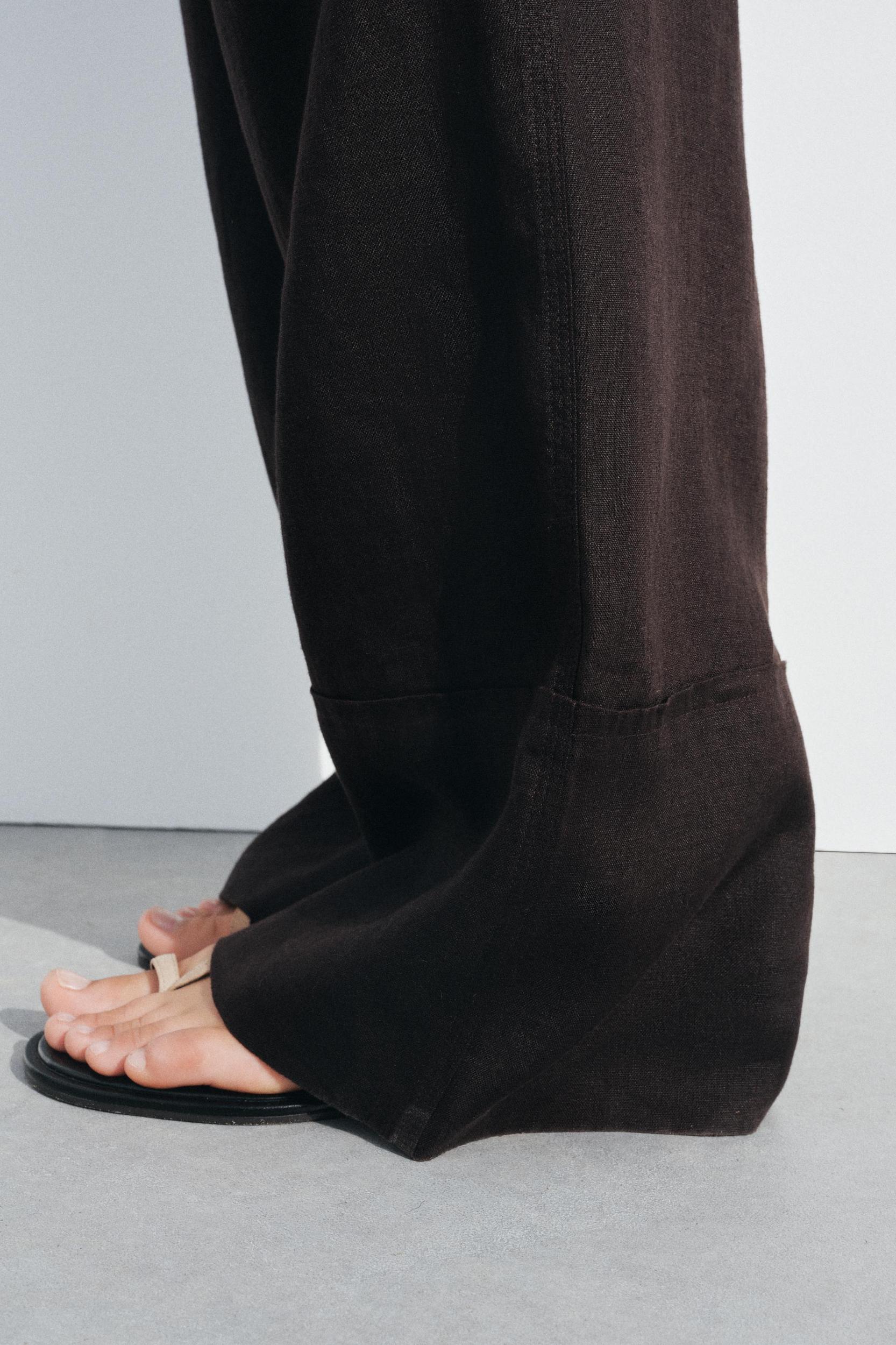 100% LINEN PALAZZO PANTS ZW COLLECTION Product Image