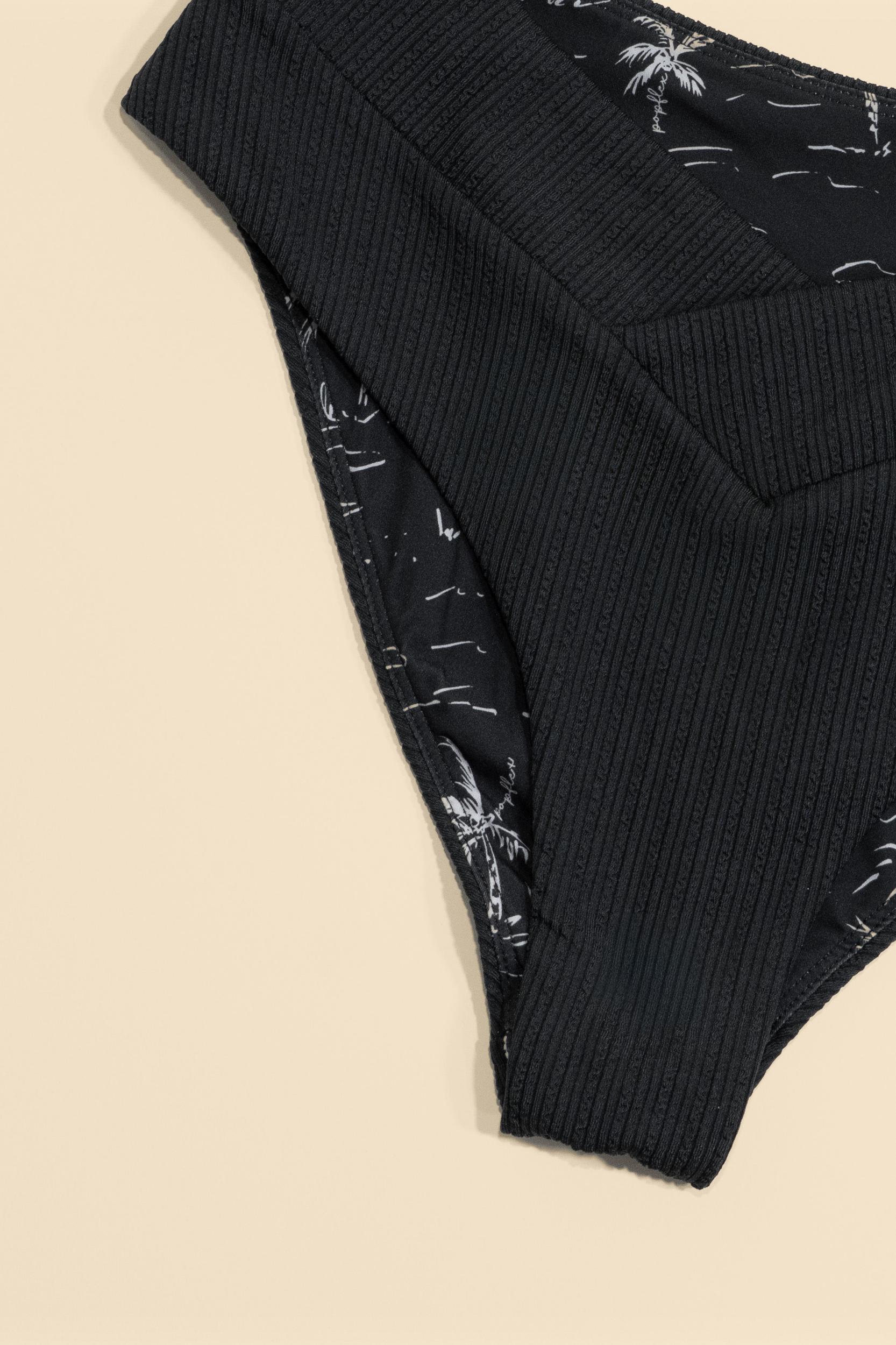 Crisscross Hourglass® Cheeky Bikini Bottom - Black Bold Rib Product Image