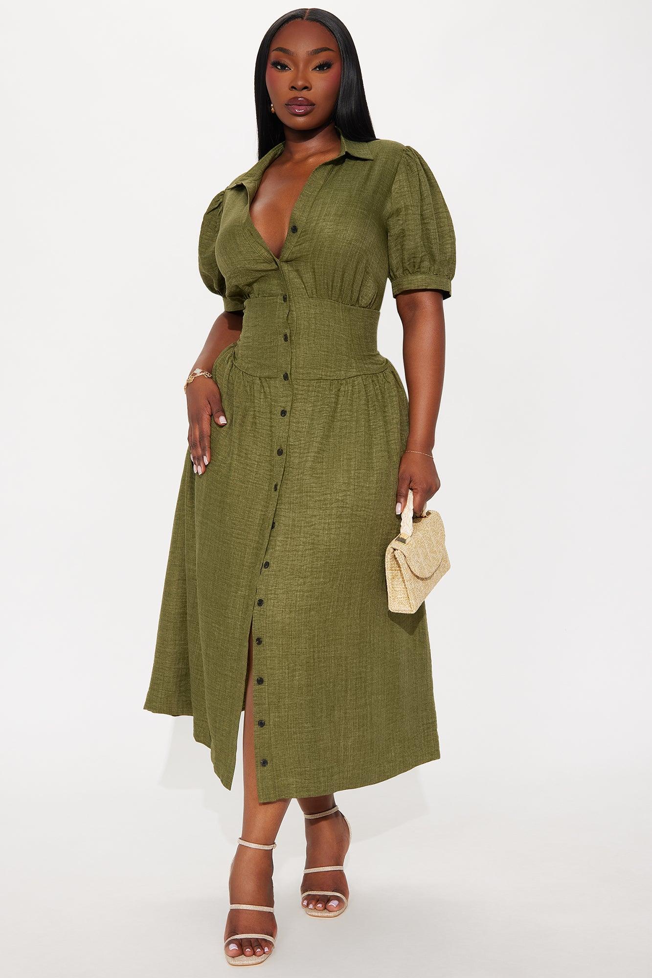 Tamara Airflow Maxi Dress - Olive Product Image
