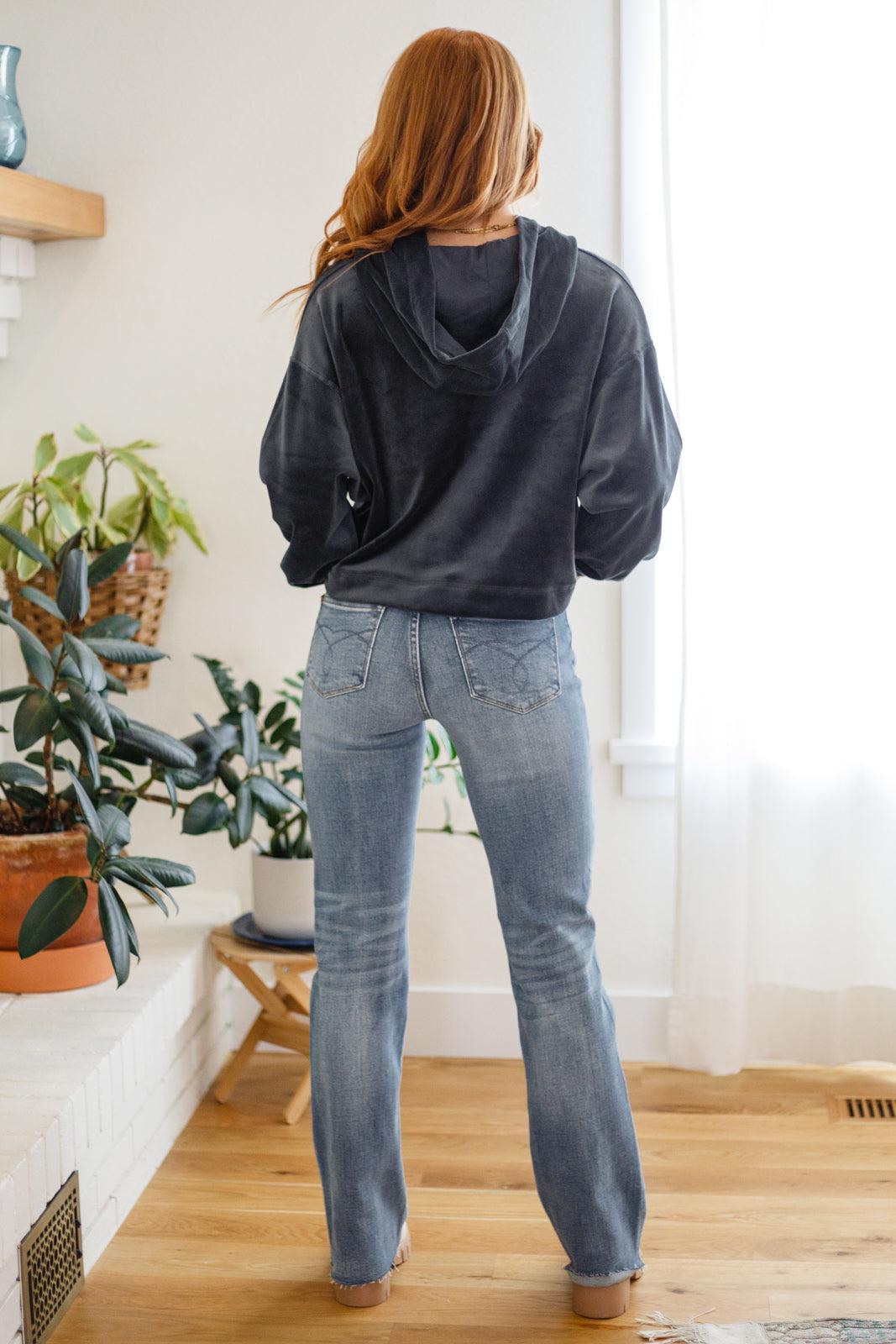 Velvet Icon Hoodie In Grey Blue (Online Exclusive) Product Image