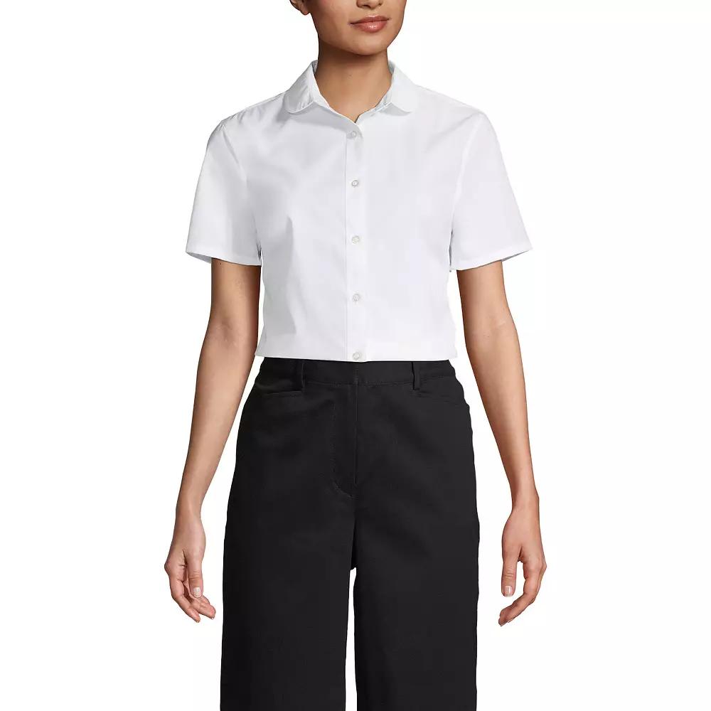 Women's Lands' End School Uniform Peter Pan Collar Broadcloth Shirt,  Product Image