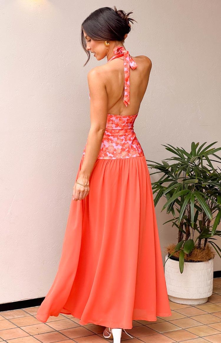 Roxanne Orange Floral Maxi Dress Product Image