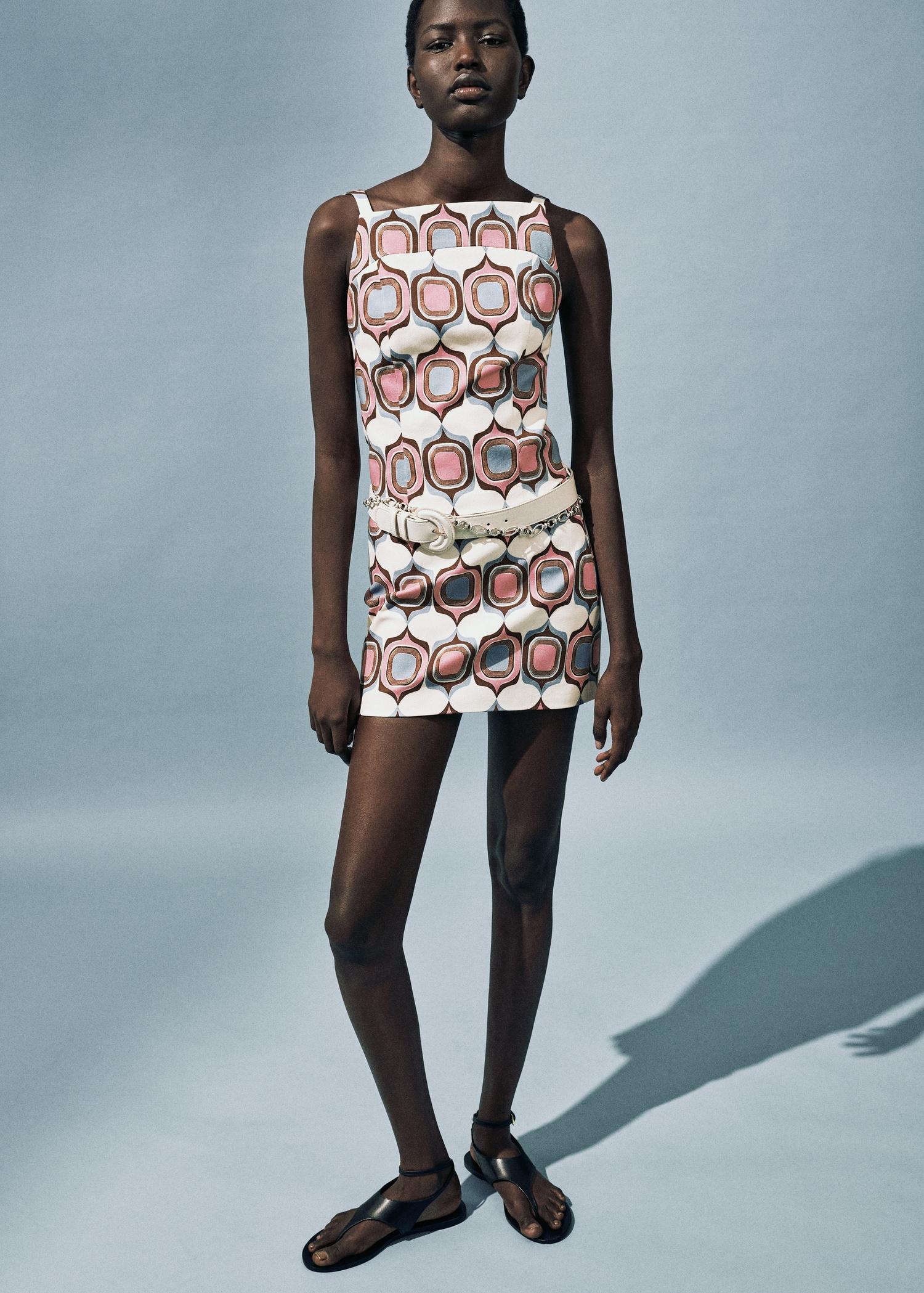 Printed short skirt - Women | MANGO USA Product Image