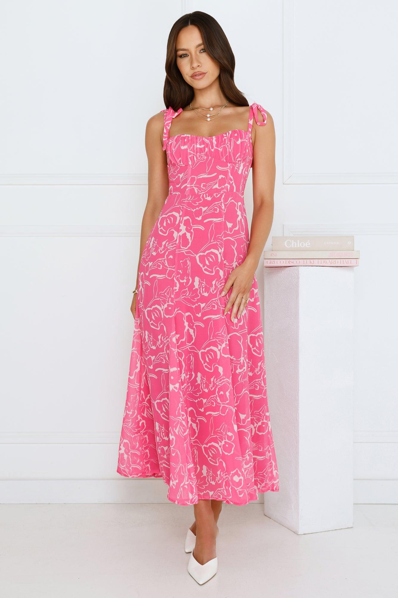 Divine Smile Midi Dress Pink Product Image