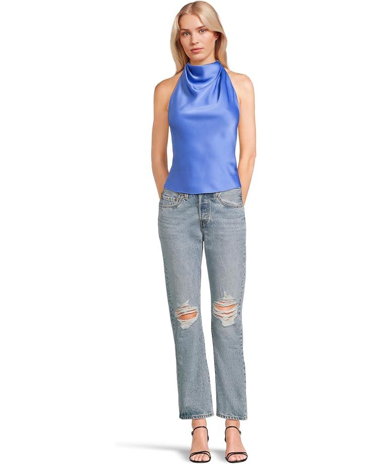 Sleeveless Halter Top With Back Bow Product Image