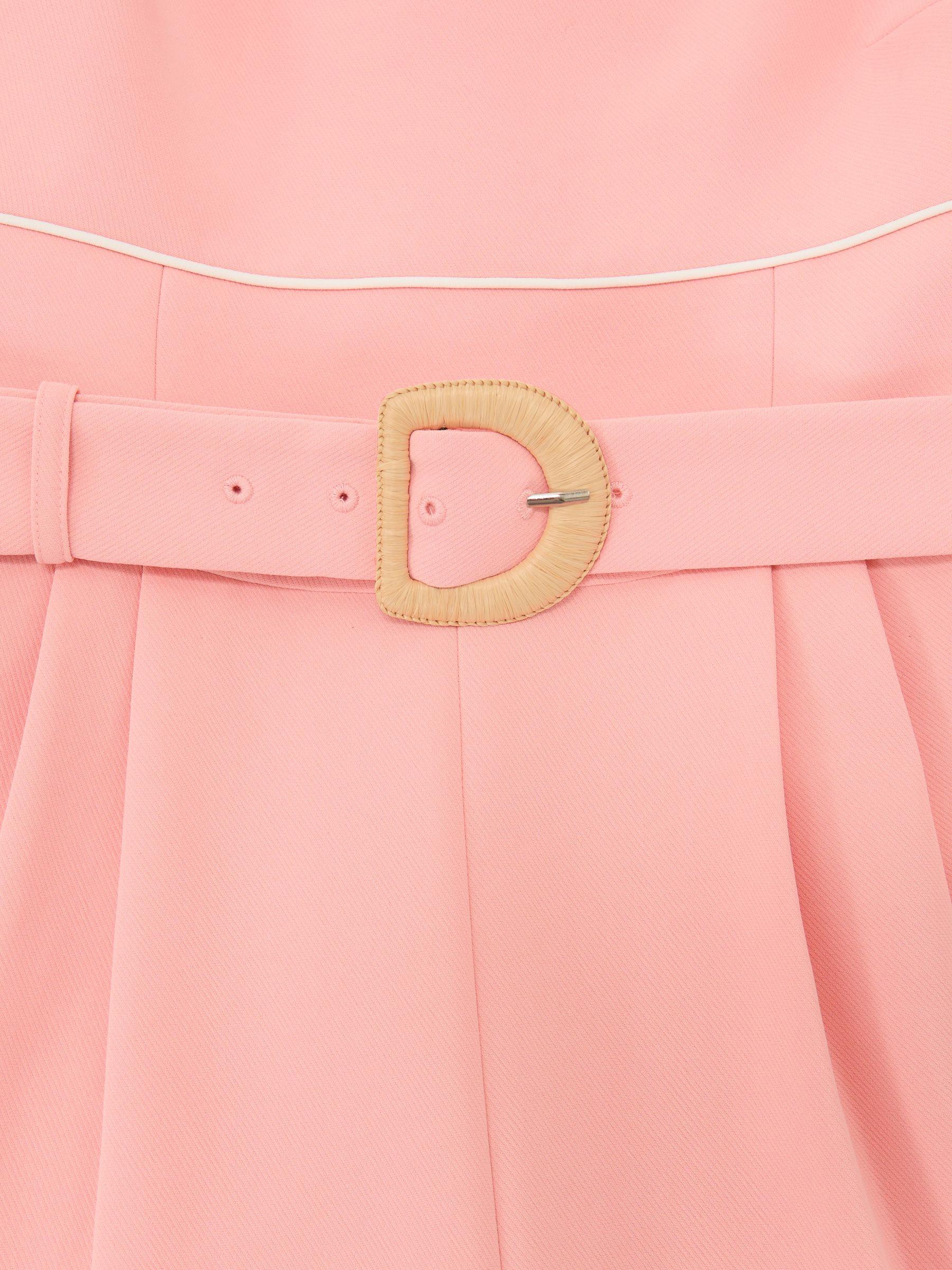 Tipped Wide-Leg Belted Jumpsuit in Pink Product Image
