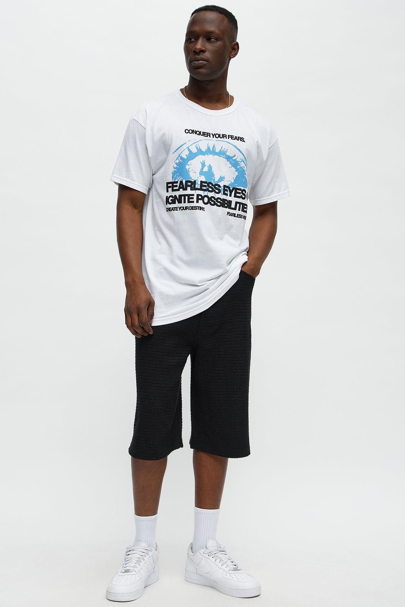 Fearless Eyes Short Sleeve Tee - White Male Product Image
