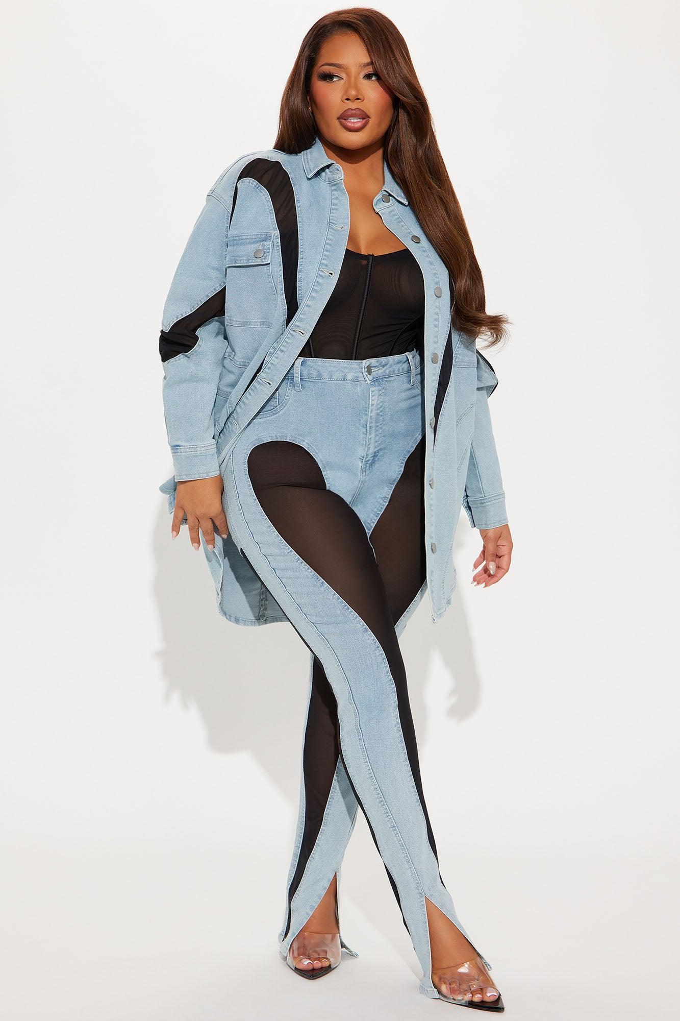 Switching Gears Stretch Split Hem Bootcut Jeans - Light Wash Product Image