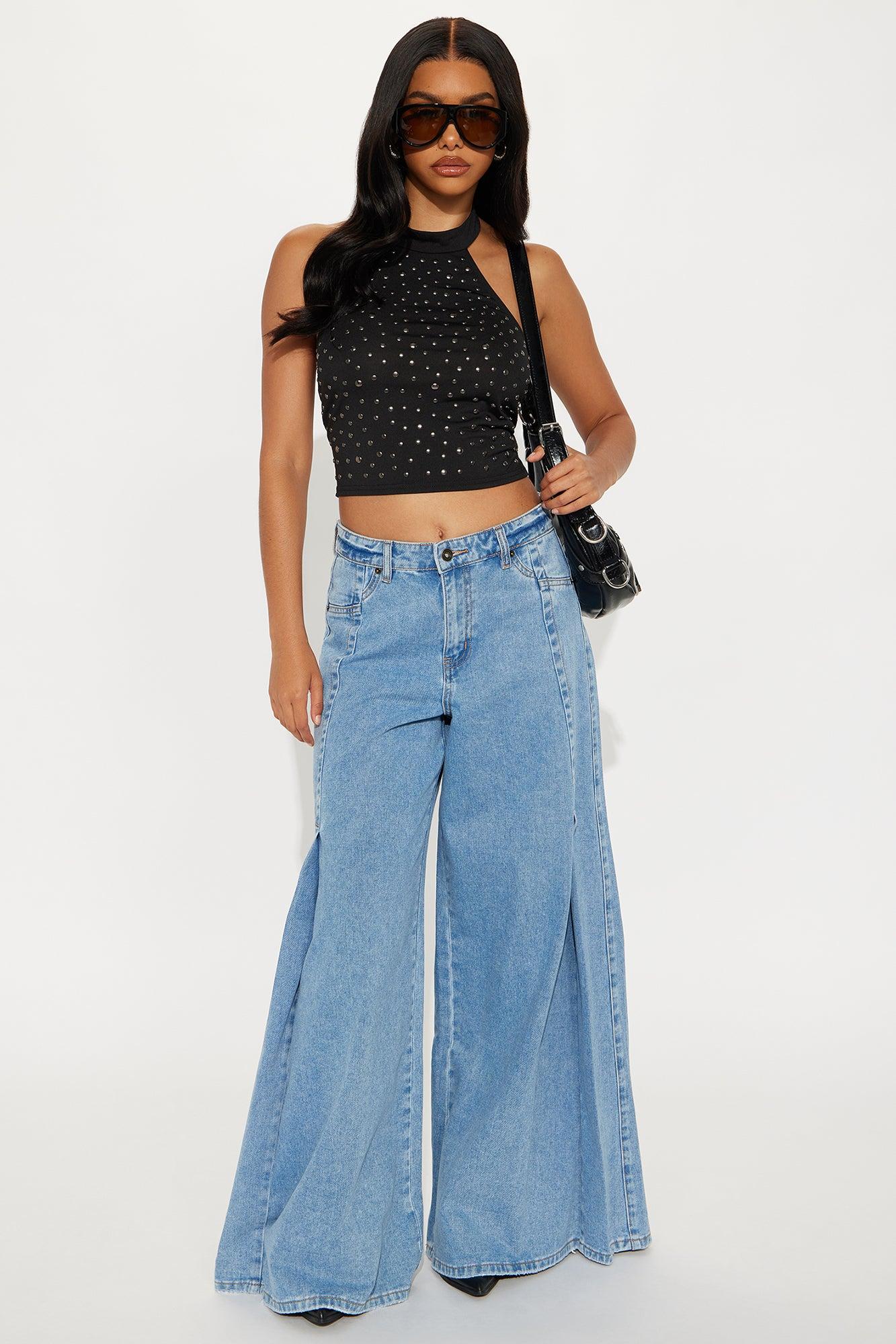 Eastside Wide Leg Denim Jeans - Light Wash Female Product Image