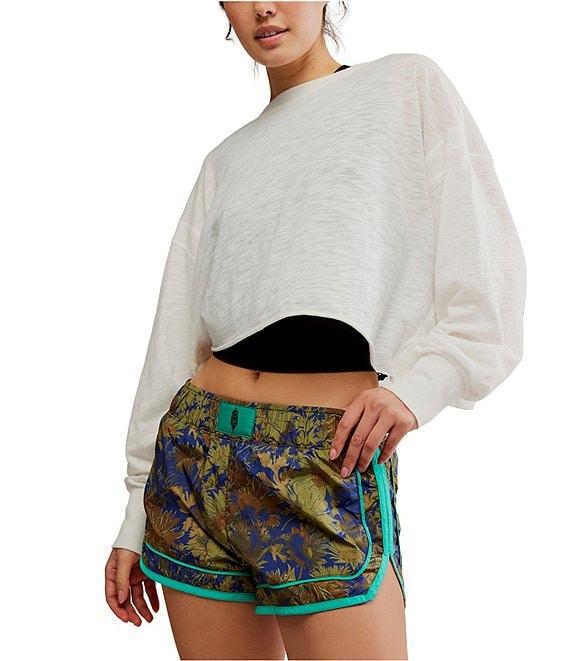 FP Movement Varsity Blues Floral Print Mid Rise Shorts Product Image