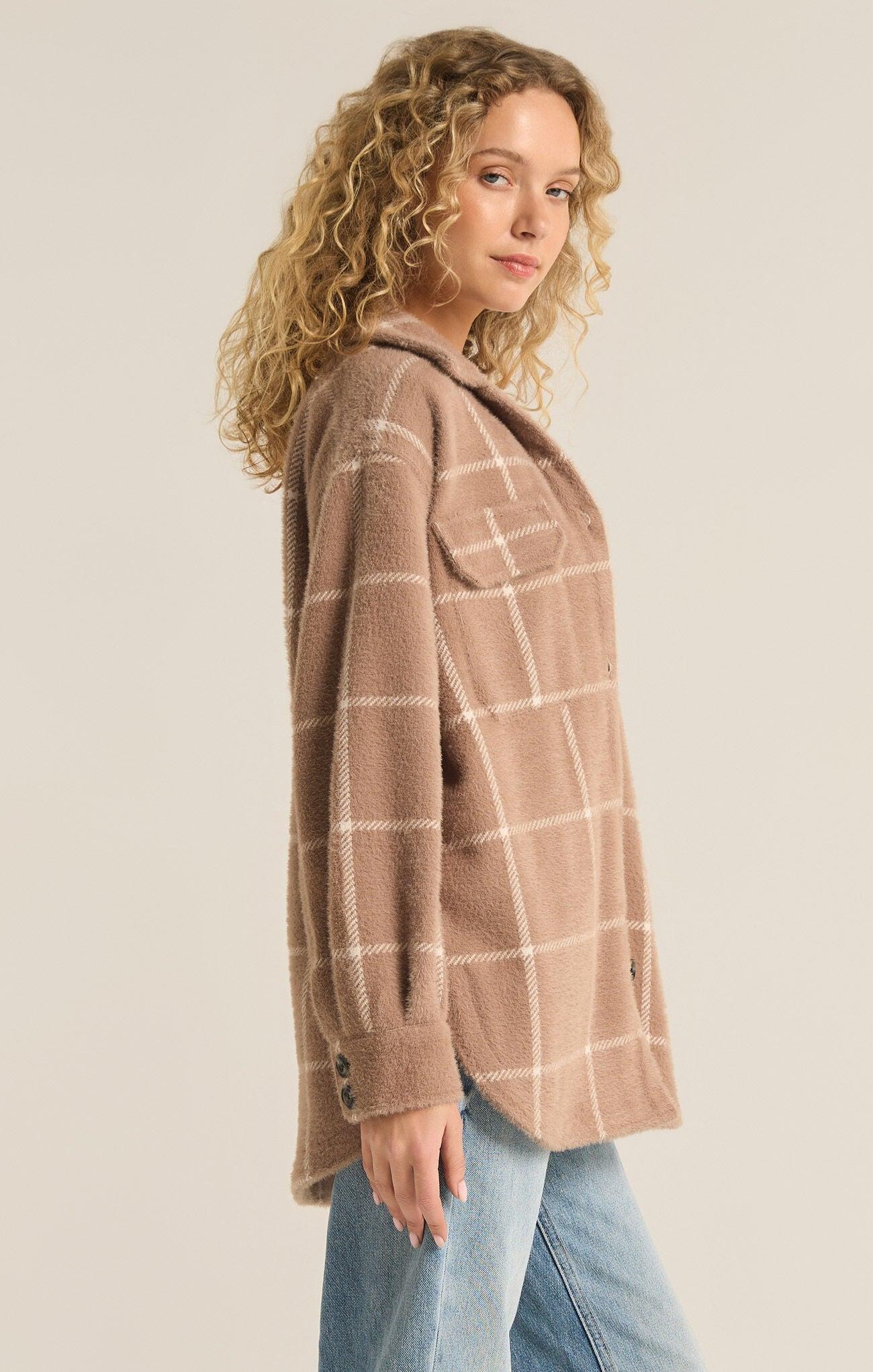 PLAID TUCKER SHIRT JACKET Product Image