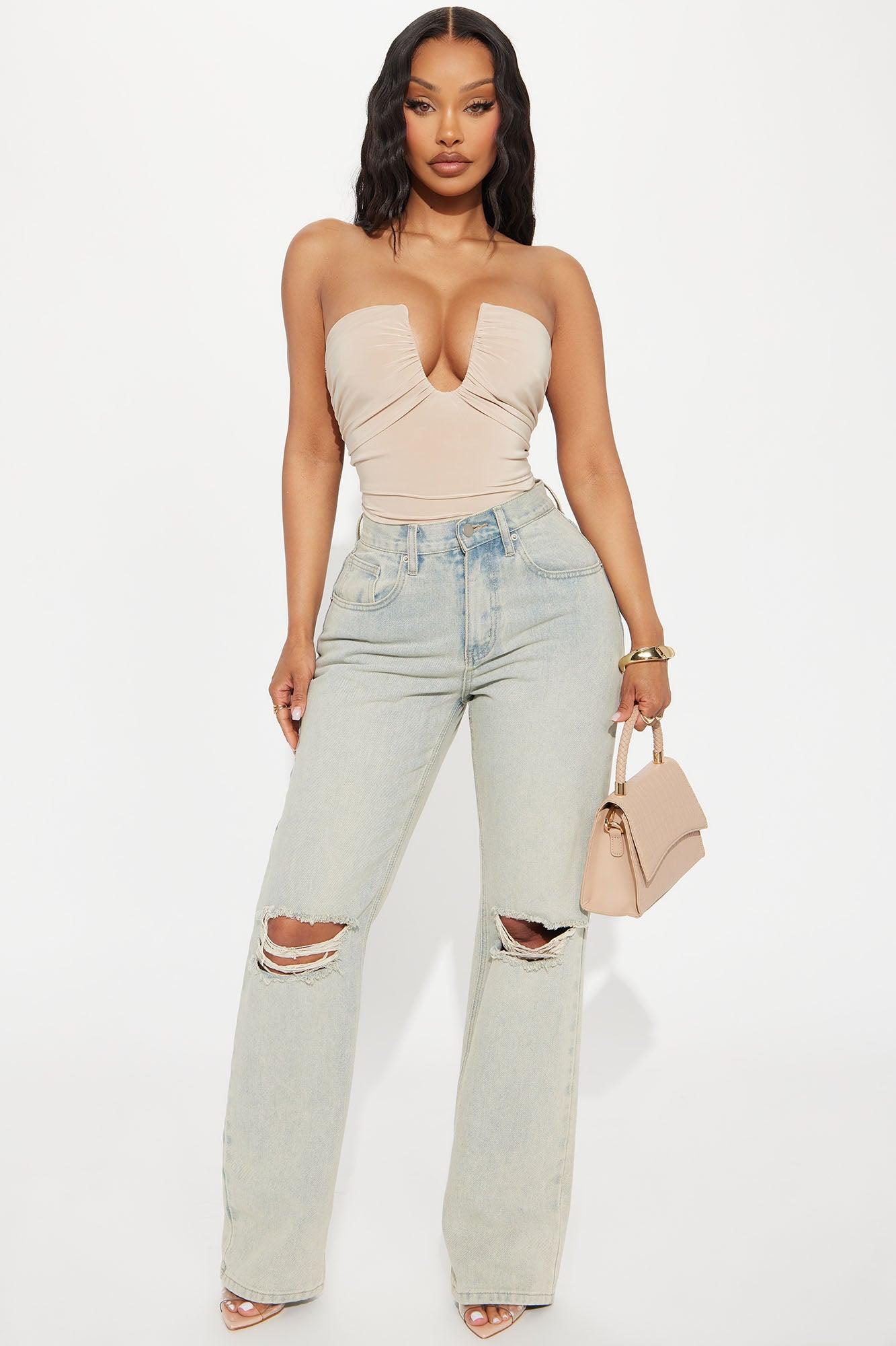 Vanity Ruched Strapless Bodysuit - Tan Product Image