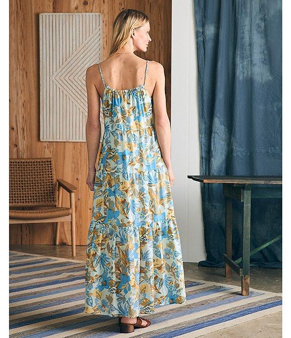 Faherty Sun Chaser Scoop Neck Sleeveless Floral Maxi Dress Product Image