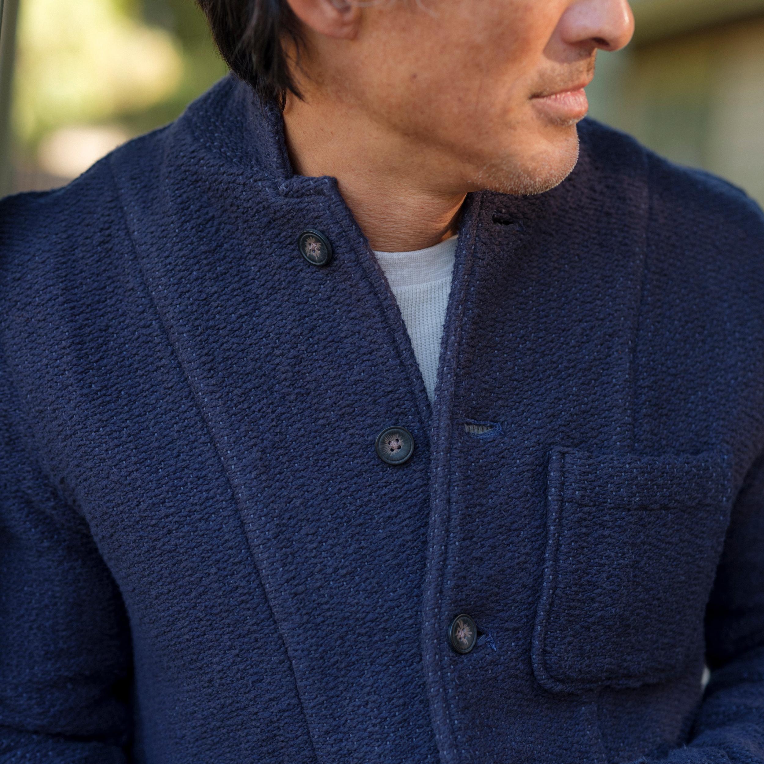 Rope Weave Artisanal Jacket - Navy Product Image