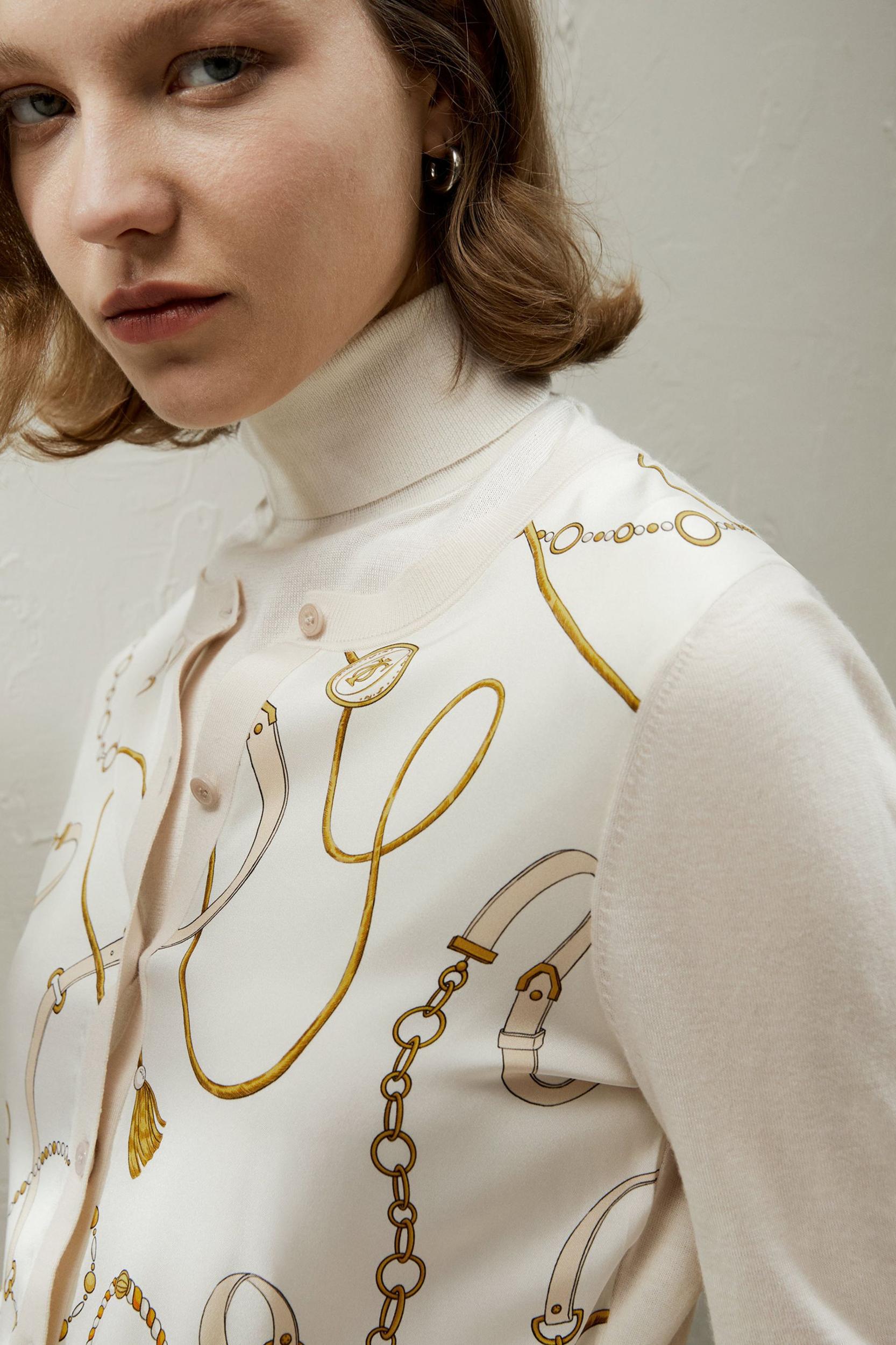 Merino Wool Cardigan with Louisville Silk Front Product Image