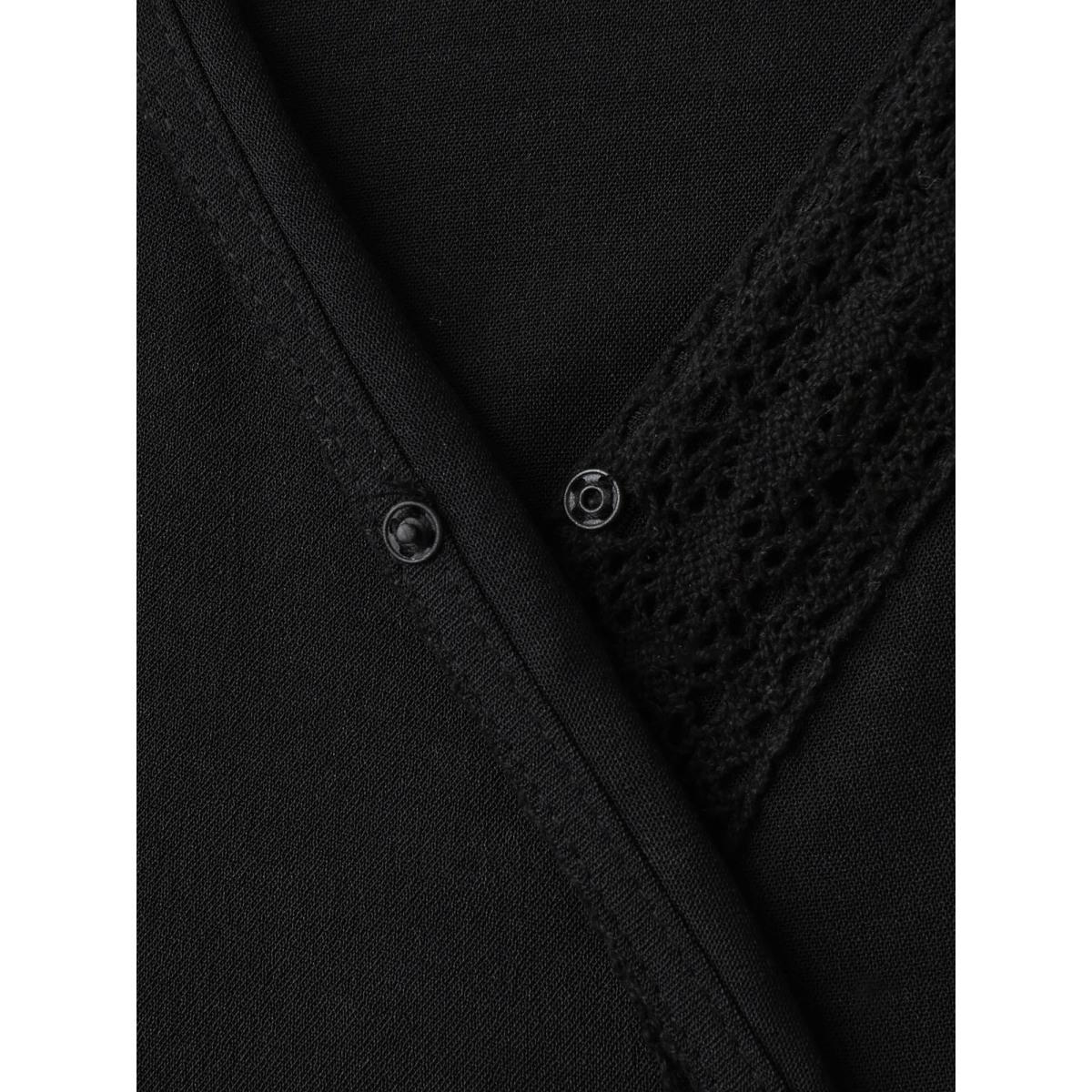 Plus Size Black Lace Trim Solid Wide Leg Jumpsuit Women Sleeveless Non Vacation Loose Jumpsuits BloomChic 10/M Product Image