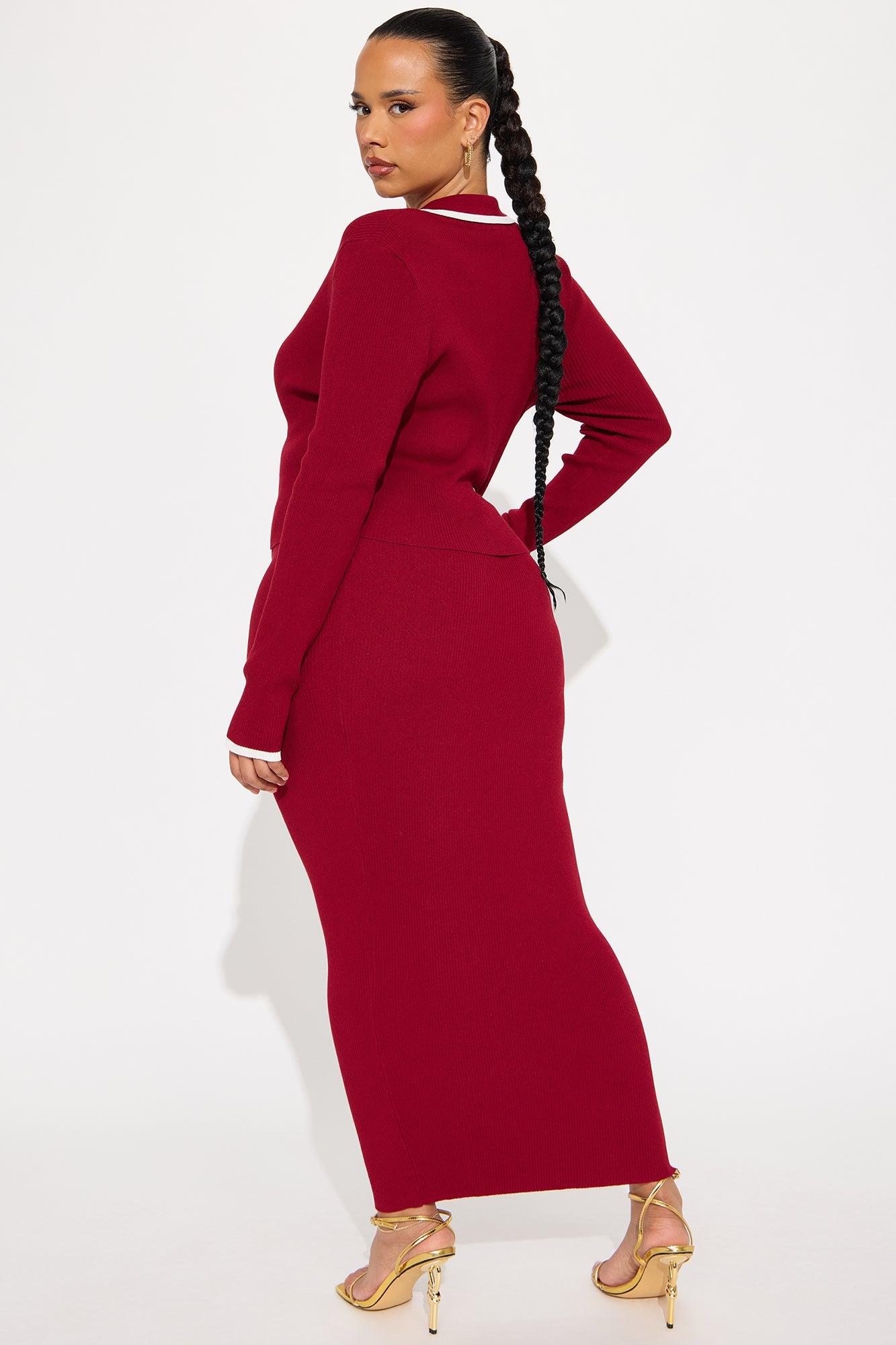 The Charlotte Maxi Skirt Set - Wine Product Image