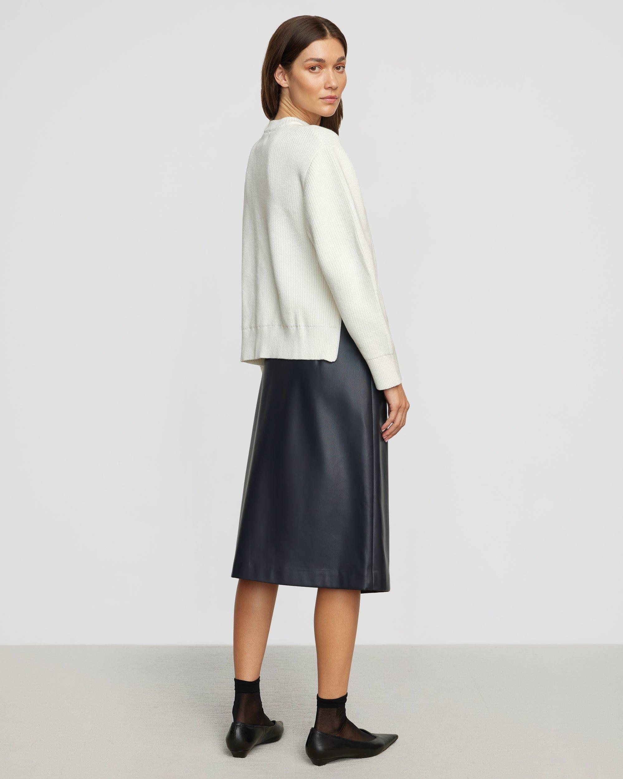 Alba Asymmetric Vegan Leather Skirt Product Image
