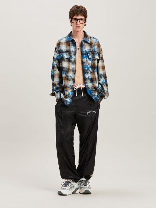 CURVED LOGO NYLON TRACK PANTS BLACK - GR Product Image