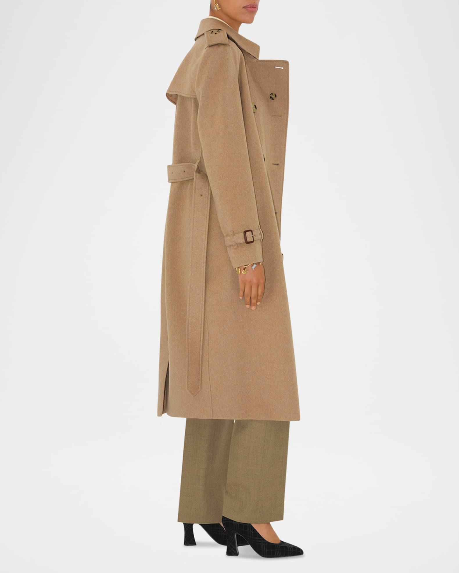 Kensington Belted Cashmere-Wool Double-Breasted Trench Coat Product Image