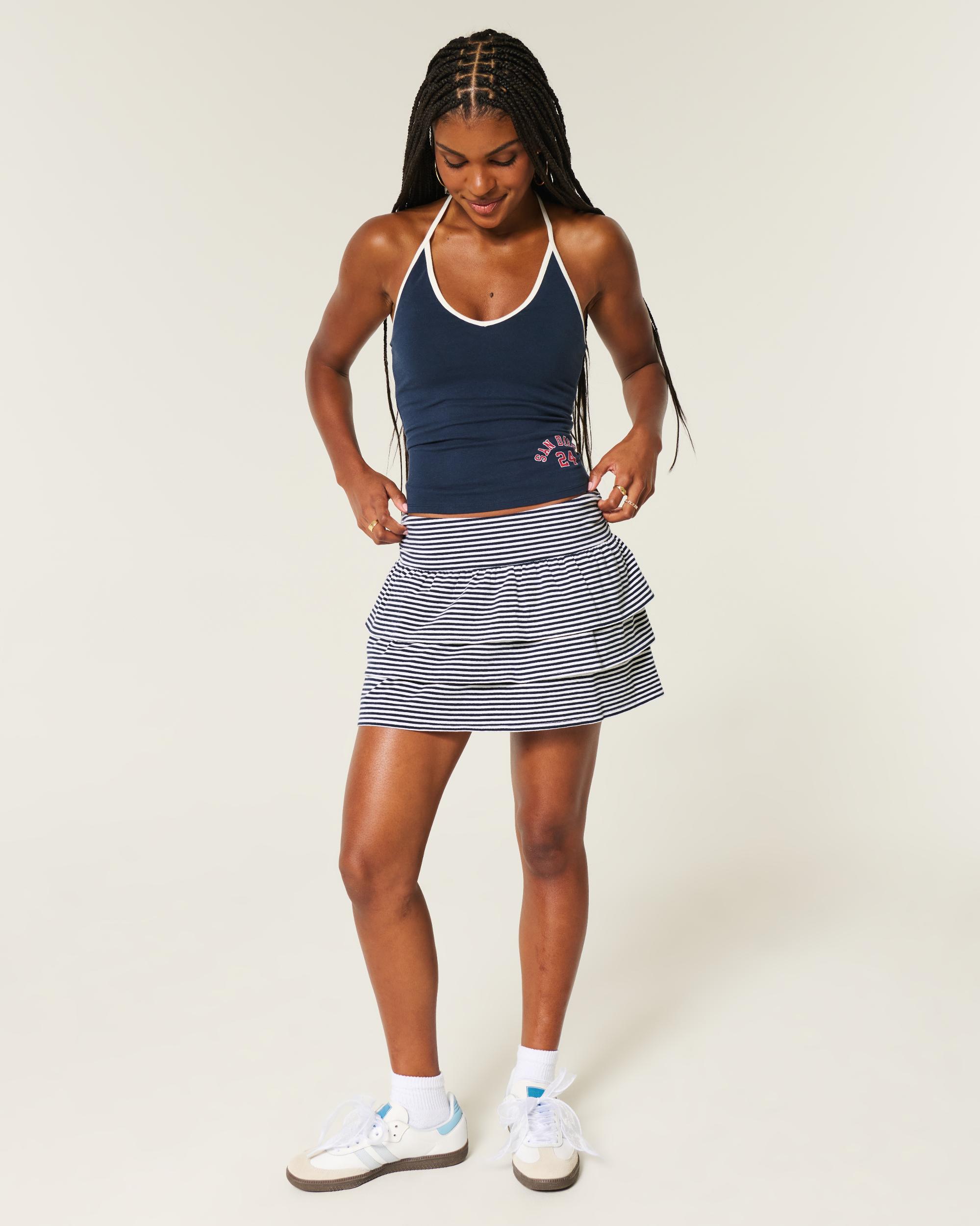Ruffle Knit Mini Skort Product Image