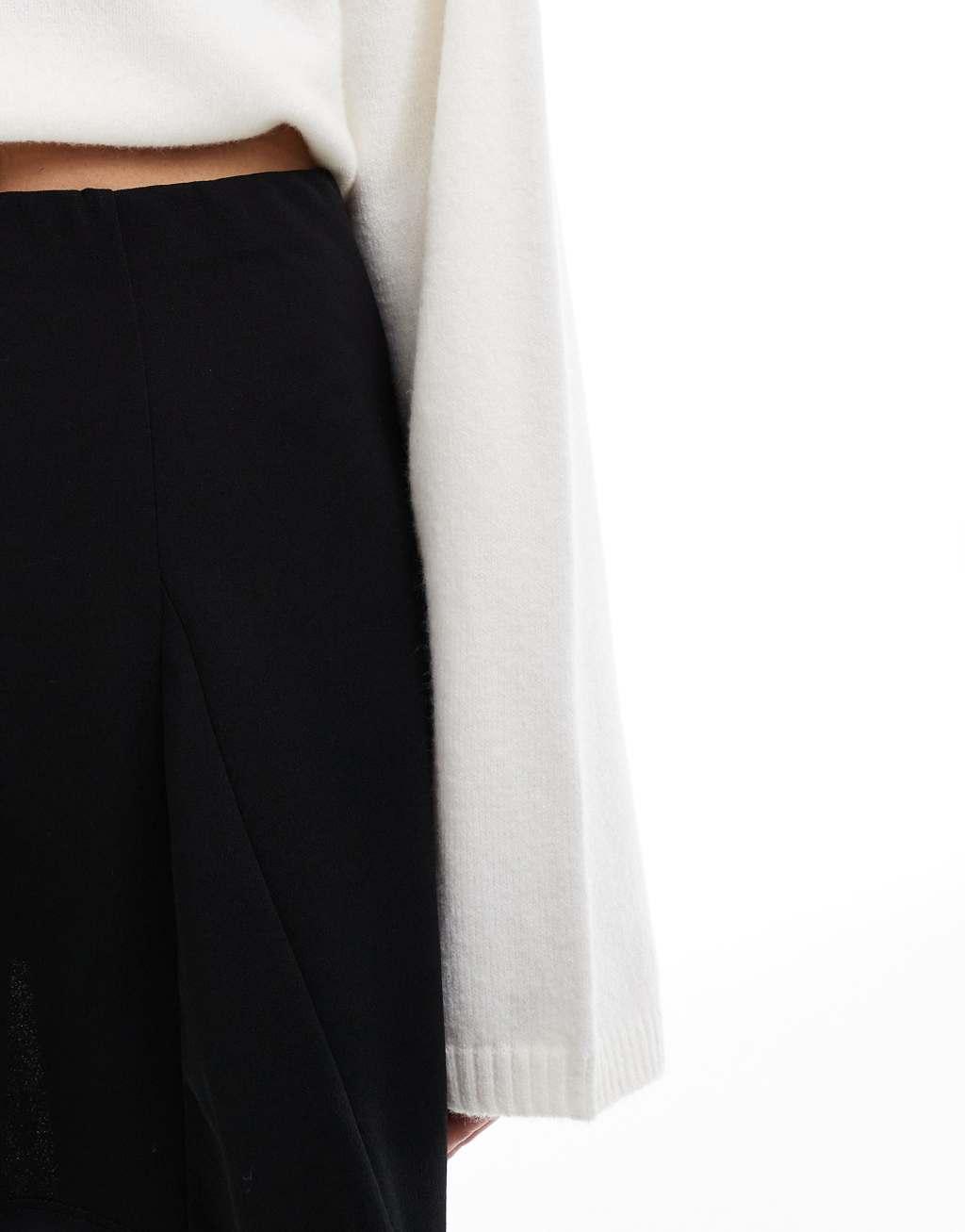 ASOS DESIGN godet mini skirt in black Product Image