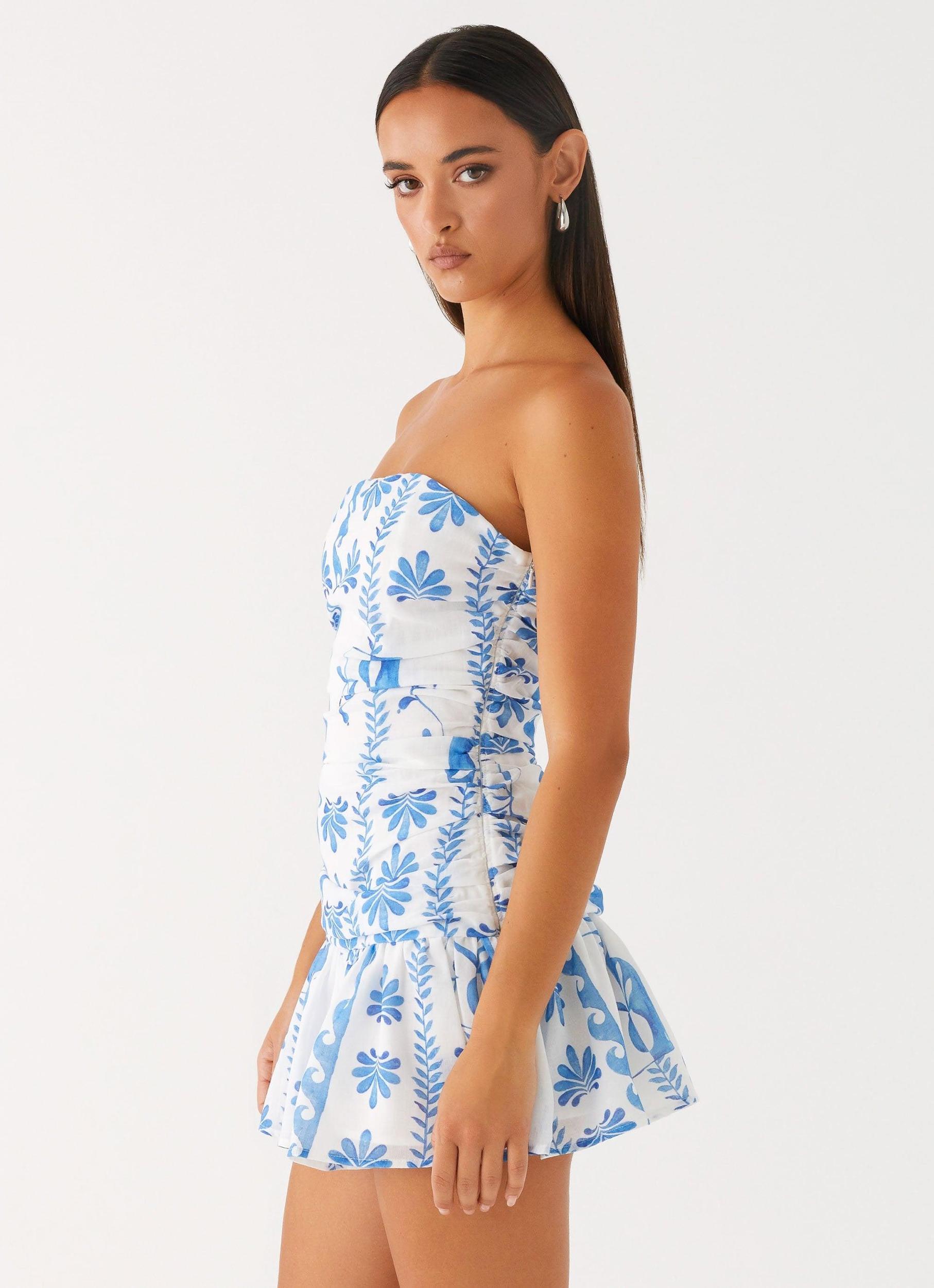 Carmel Mini Dress - Floral Wave Product Image