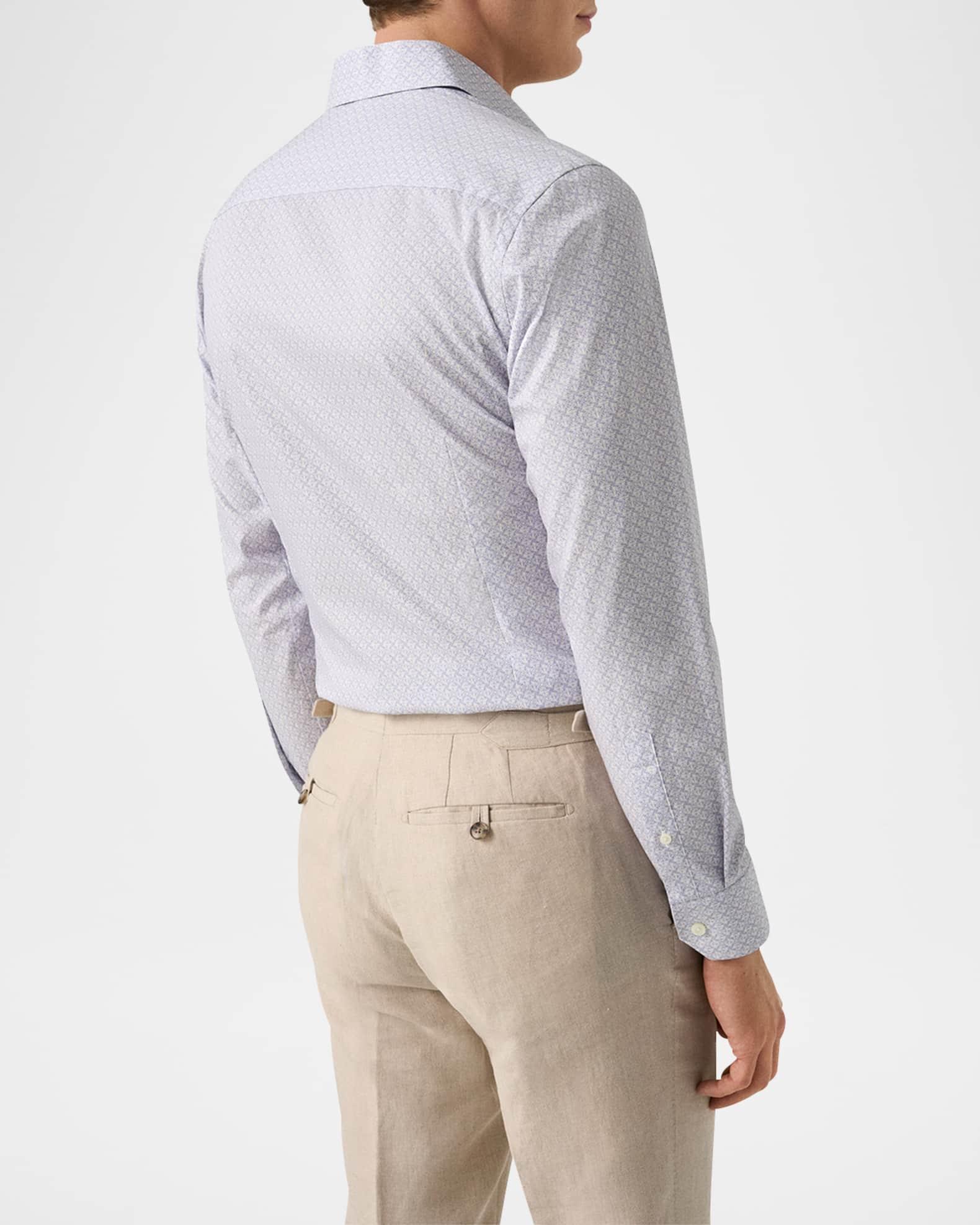 Men's Signature Twill Mosaic-Print Slim Fit Dress Shirt Product Image