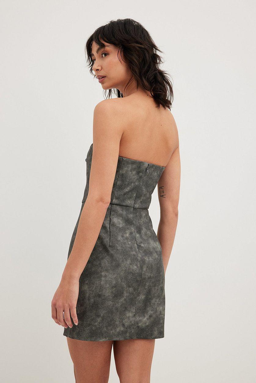 Bandeau Matte Pu Mini Dress Product Image