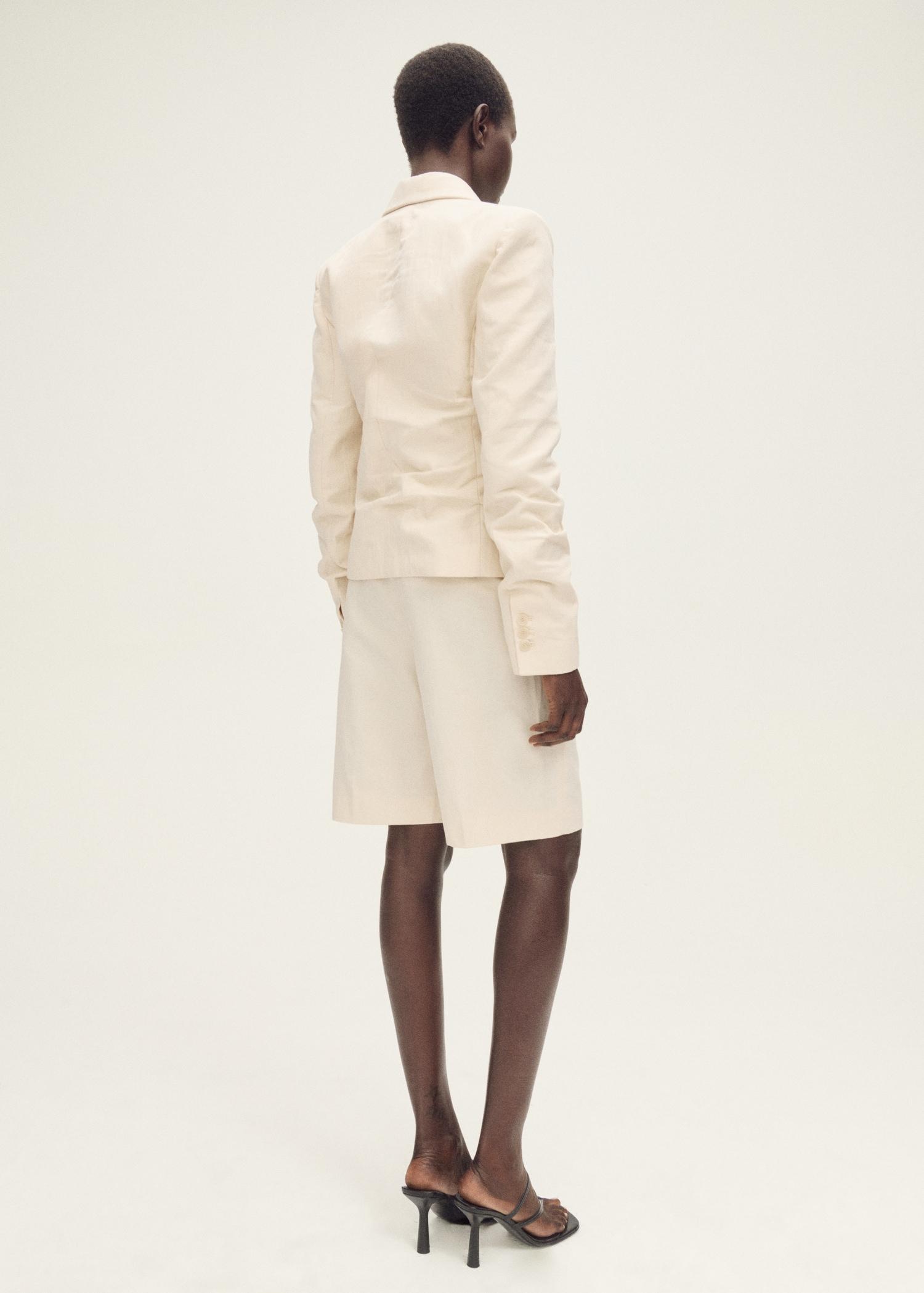 Linen-blend suit bermuda shorts - Women | MANGO USA Product Image