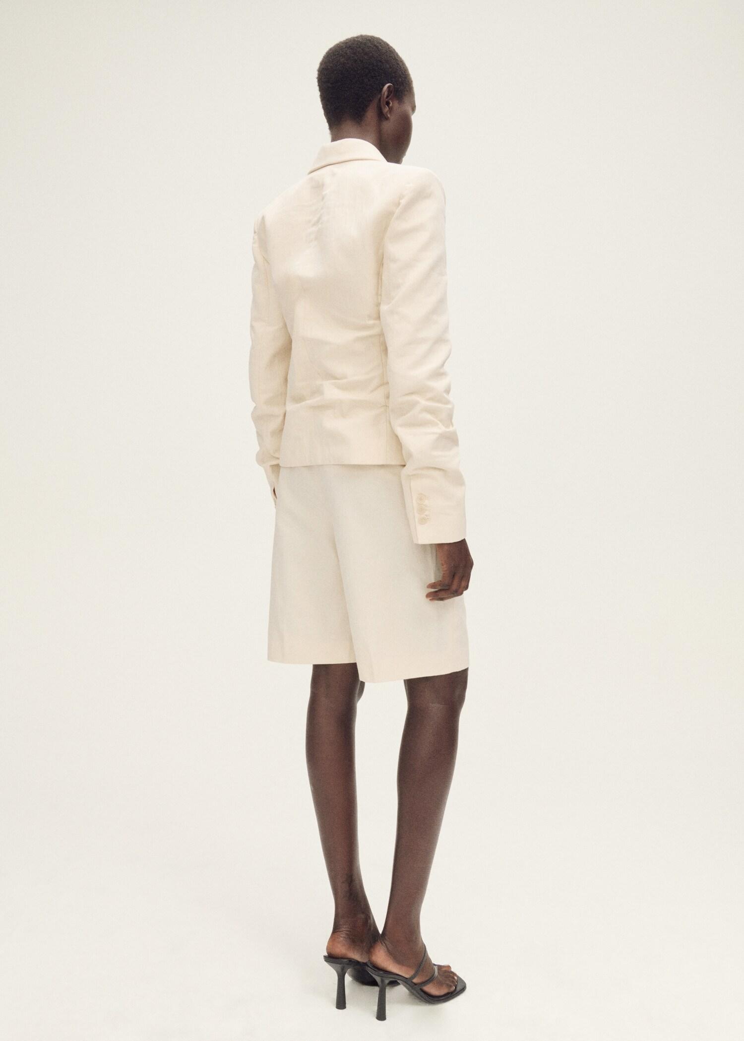 Linen-blend suit bermuda shorts - Women | MANGO USA Product Image