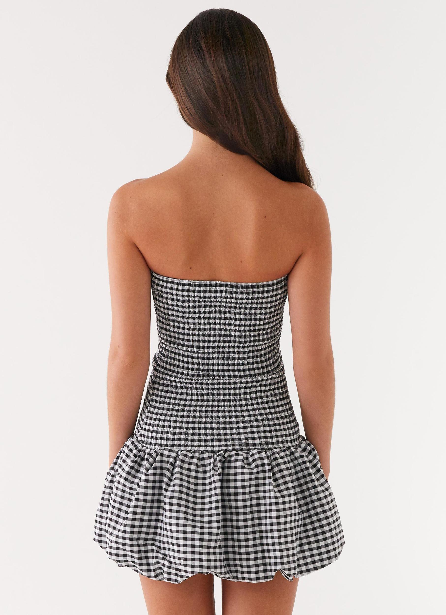 Martell Mini Dress - Black Gingham Product Image