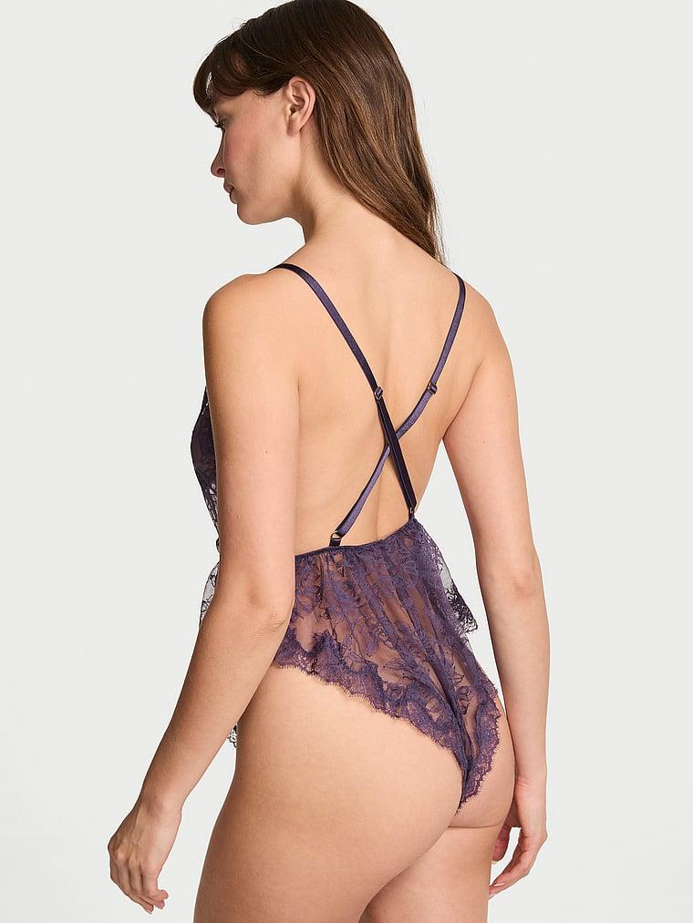 Rose Lace Plunge Flutter Romper Product Image