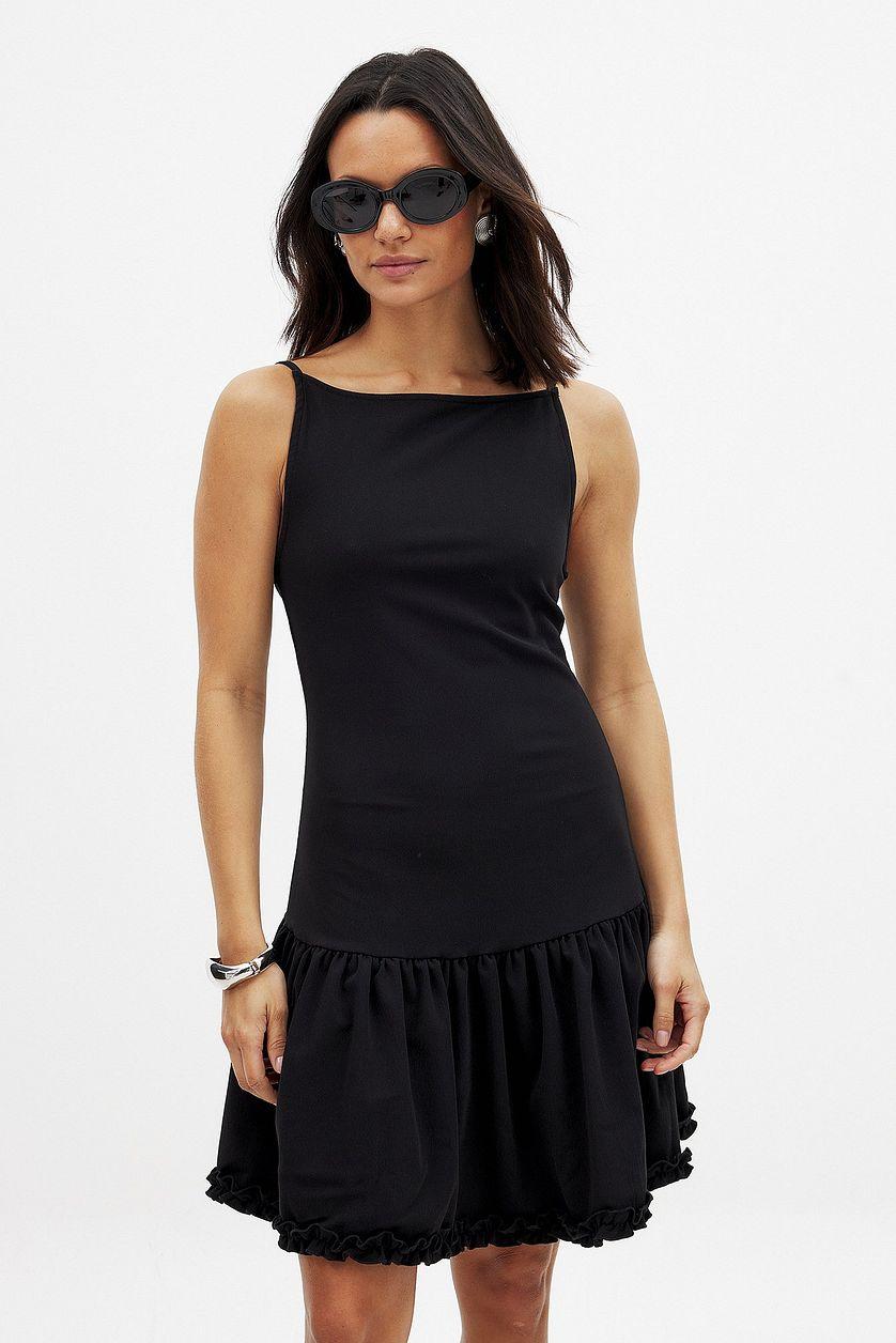 Open Back Mini Frill Dress Product Image