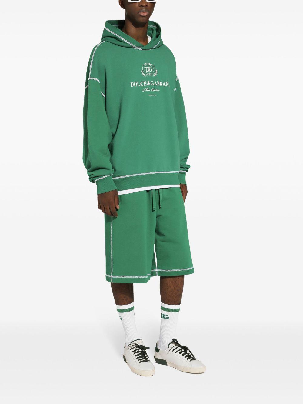 logo-print cotton hoodie Product Image