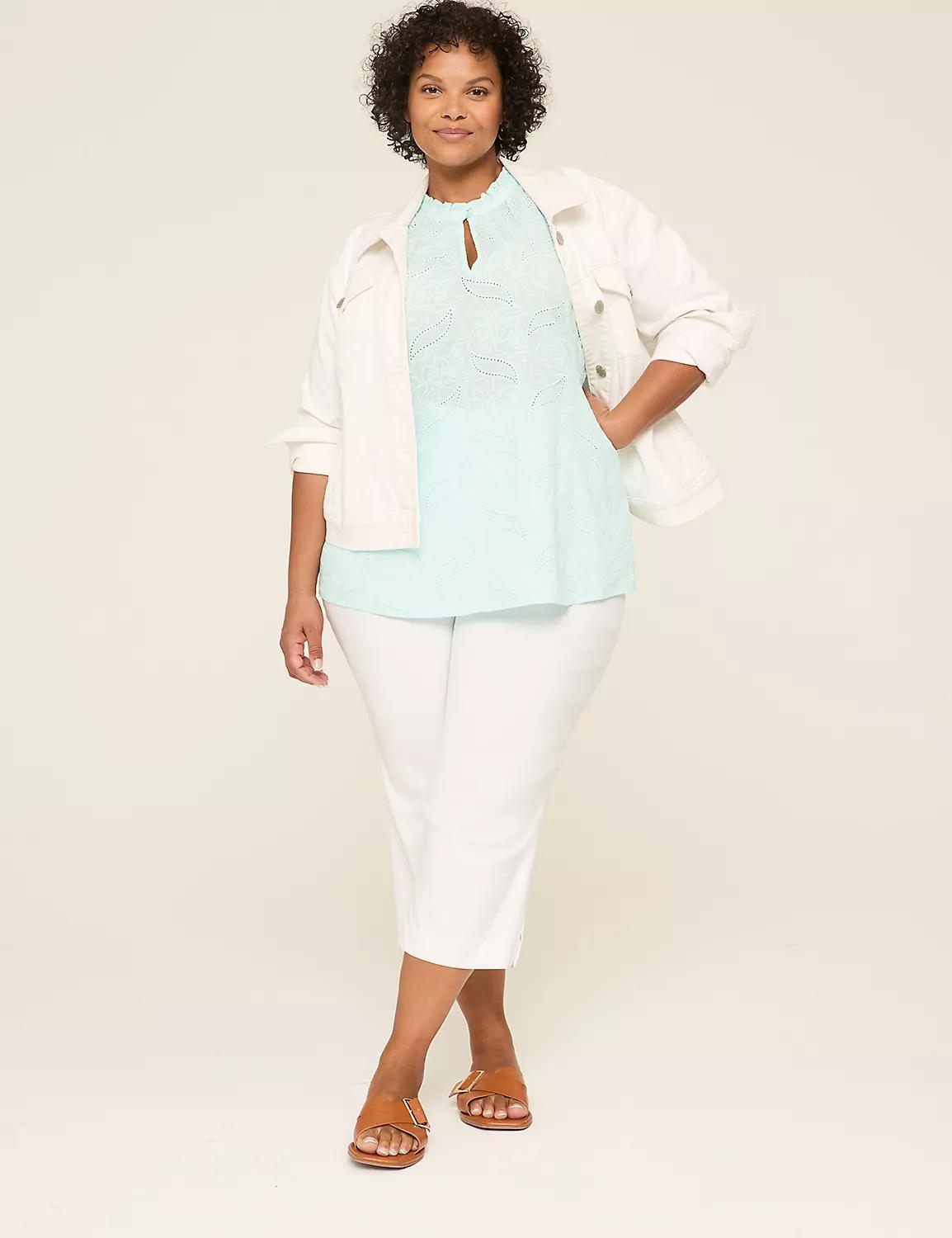 Ruffle Notch-Neck Popover Tank Product Image