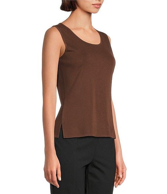 MISOOK Knit Double Scoop Neck Sleeveless Tank Product Image