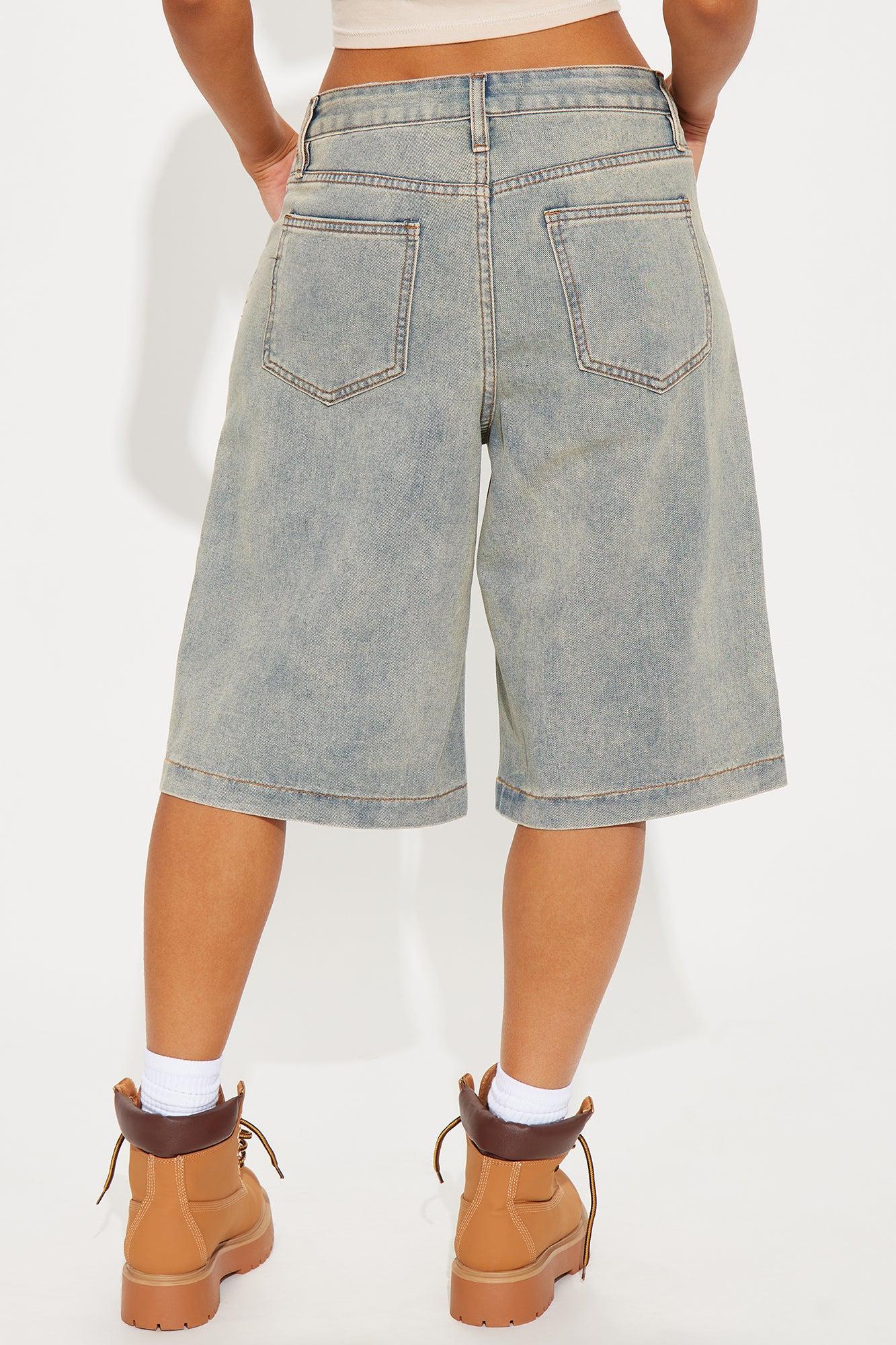 Nissa Non Stretch Denim Jorts - Vintage Wash Product Image