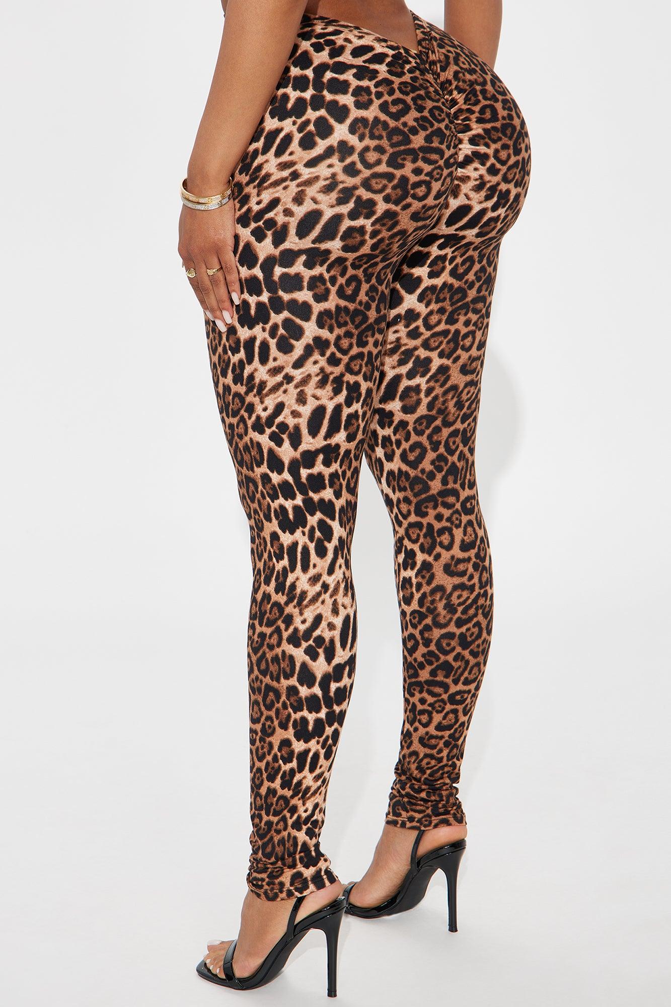 Unapologetically Fierce Leopard Butt Ruched Legging - Brown Combo Female Product Image