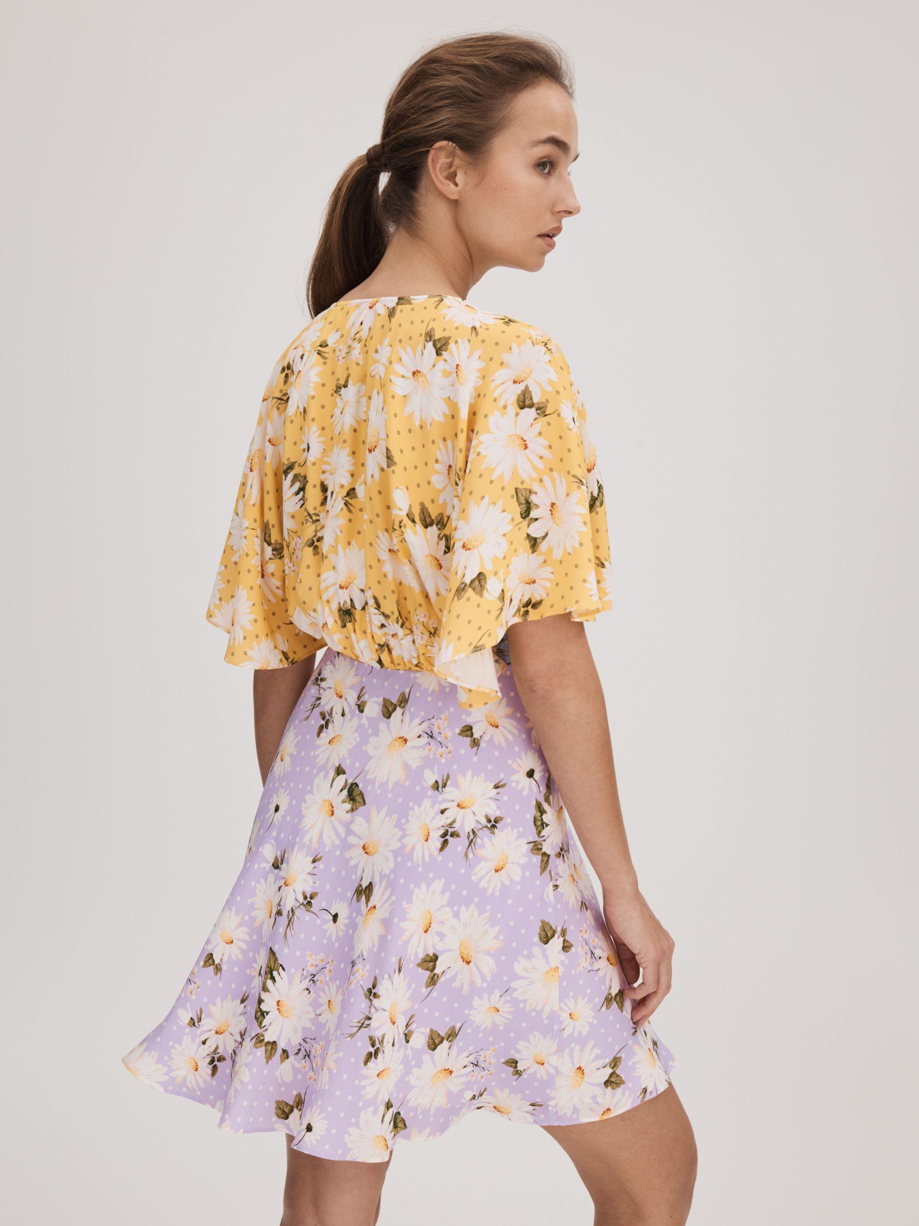 Florere Printed Cape Sleeve Mini Dress in Multi Product Image