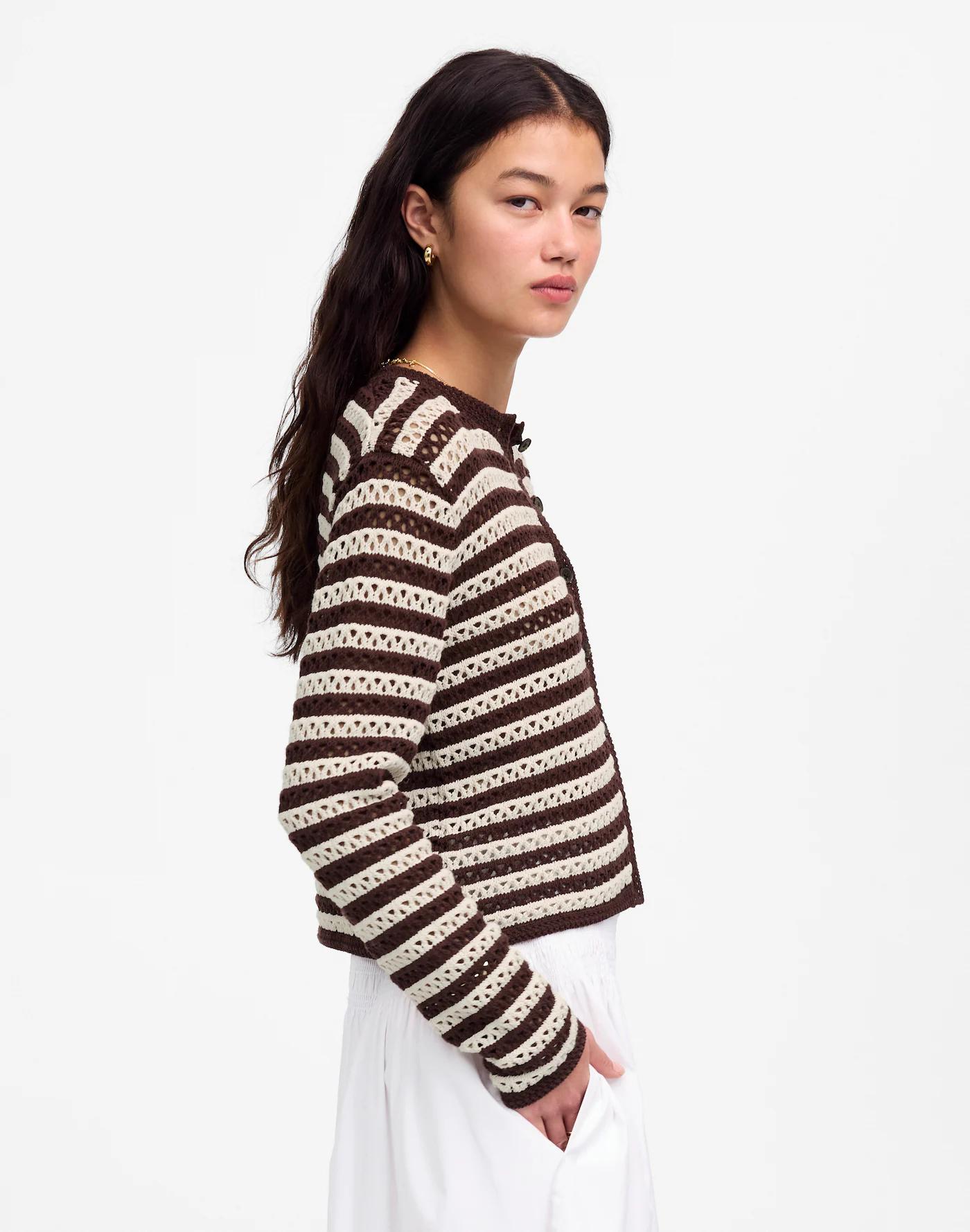 Open-Stitch Crewneck Sweater Product Image