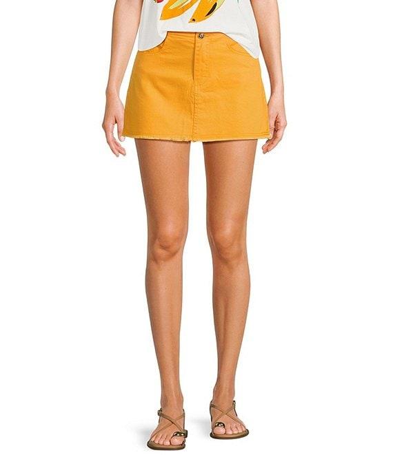 GB Denim Frayed Hem Mini Skirt Product Image