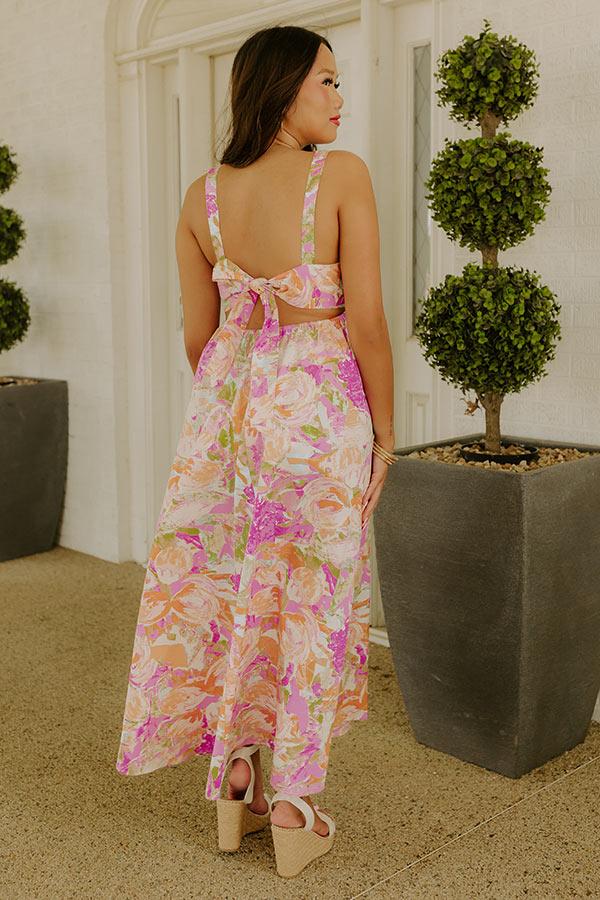 Sunset Twirls Floral Midi Dress Product Image