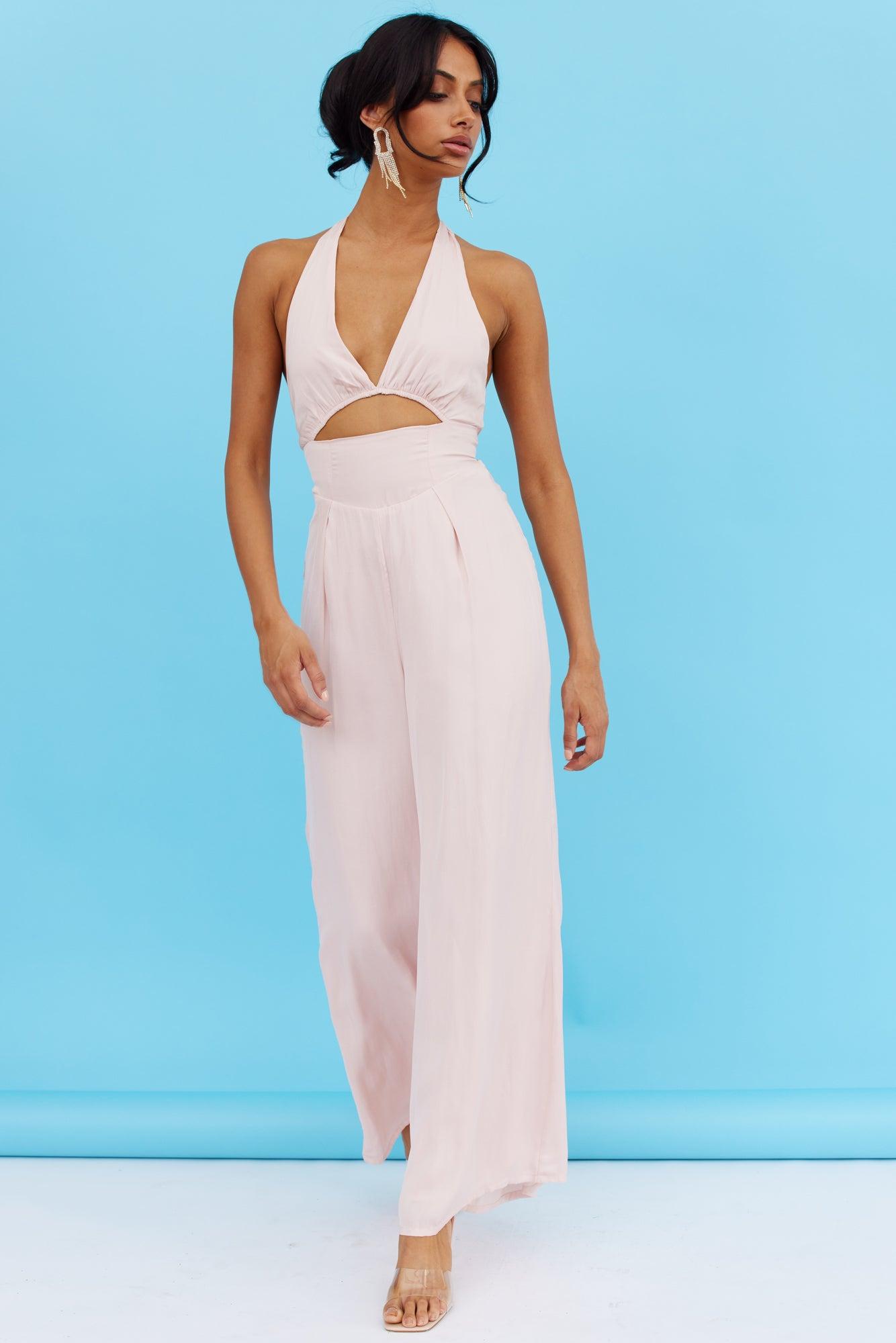 Sunset Glow Jumpsuit Blush Product Image