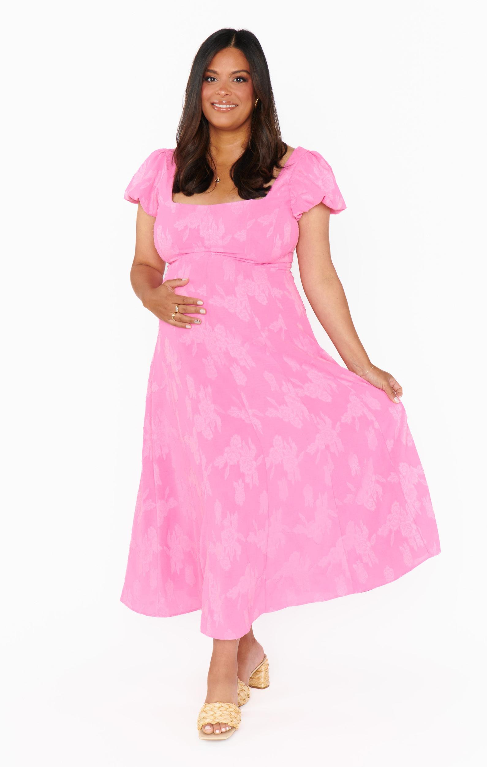Mia Midi Dress ~ Pink Clip Floral Product Image
