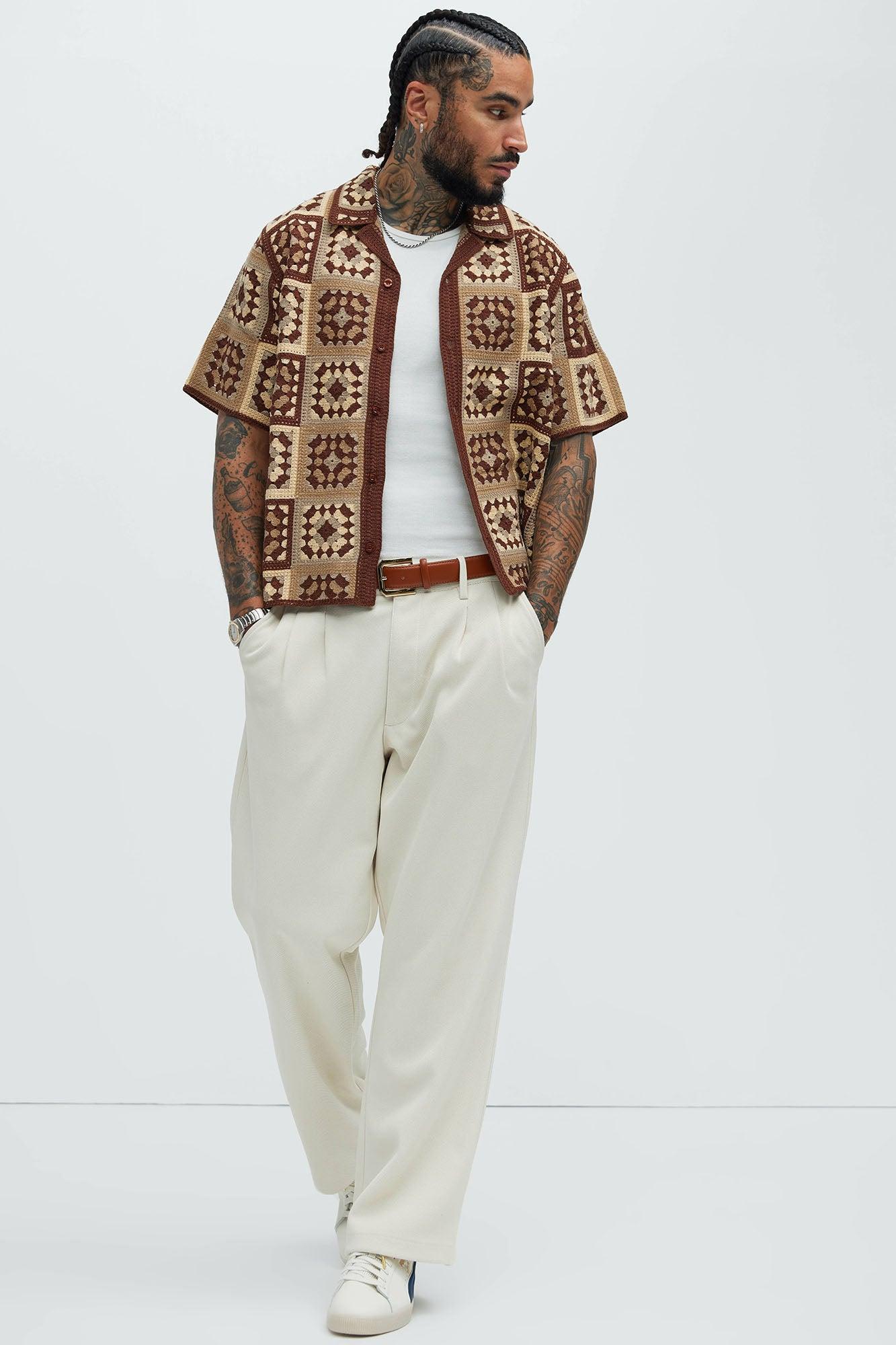 Nolan Textured Shirt - Brown/combo Product Image